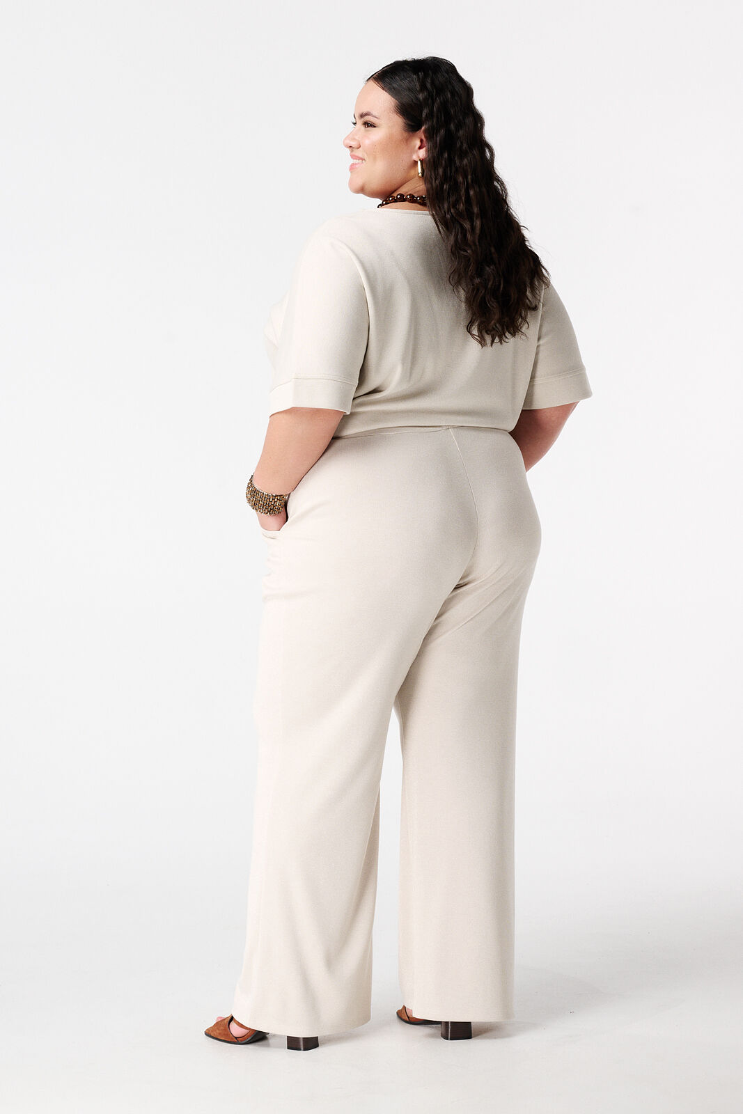 Pantalon wide leg avec lurex image number 3