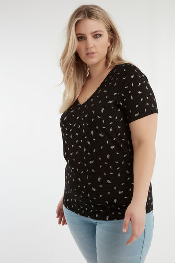 T-shirt avec imprim&eacute; m&eacute;tallis&eacute;