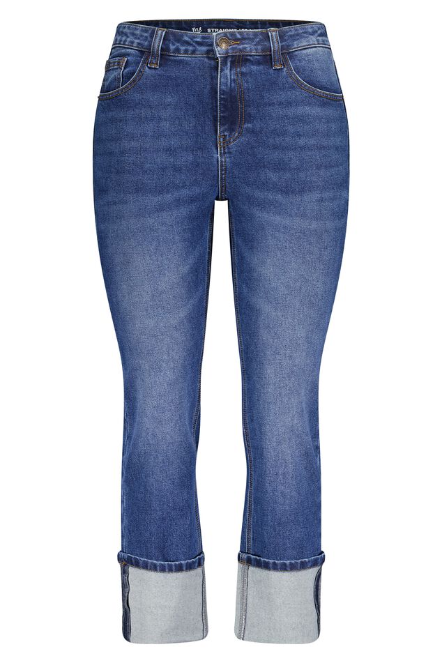 Jeans à jambes droites et à revers image number 1