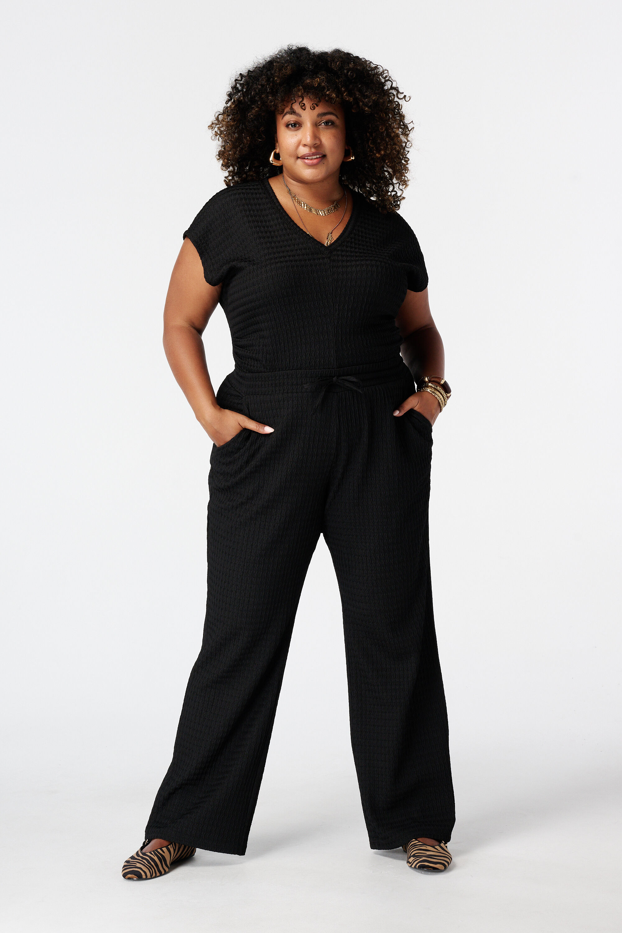 Pantalon avec taille &eacute;lastique image number 0