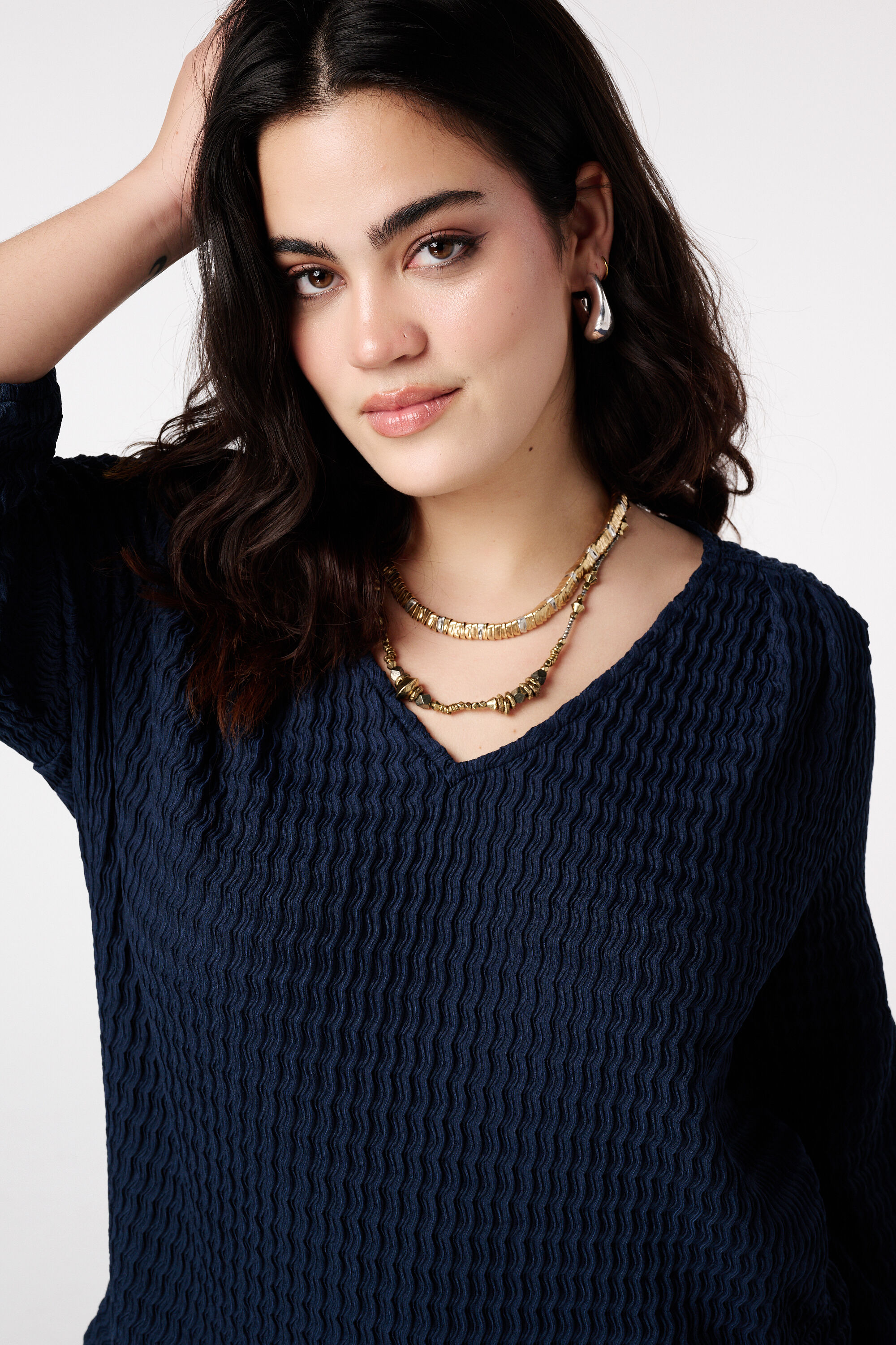 Haut en jersey &agrave; structure image number 4