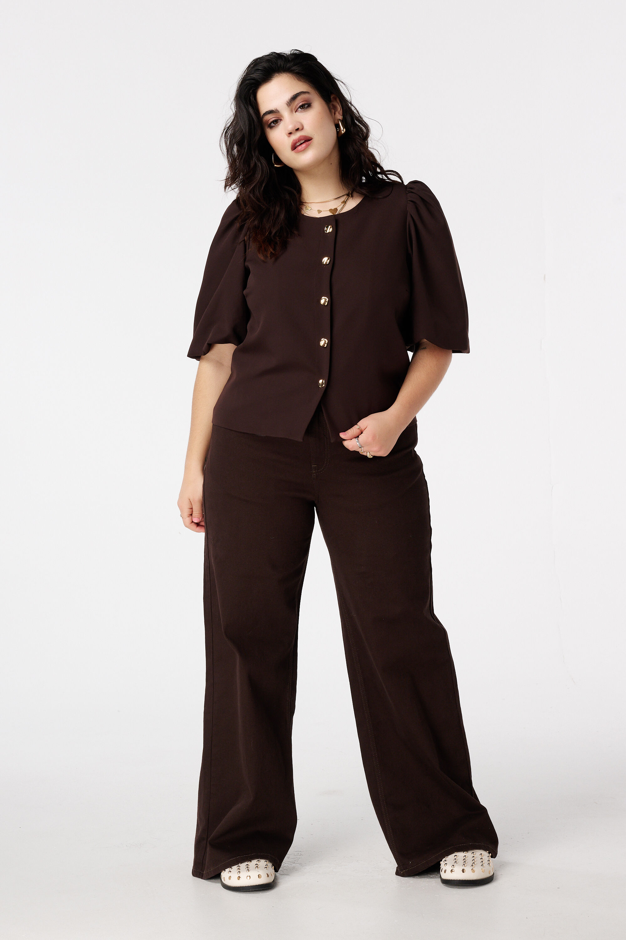 Top &agrave; manches bouffantes courtes image number 5