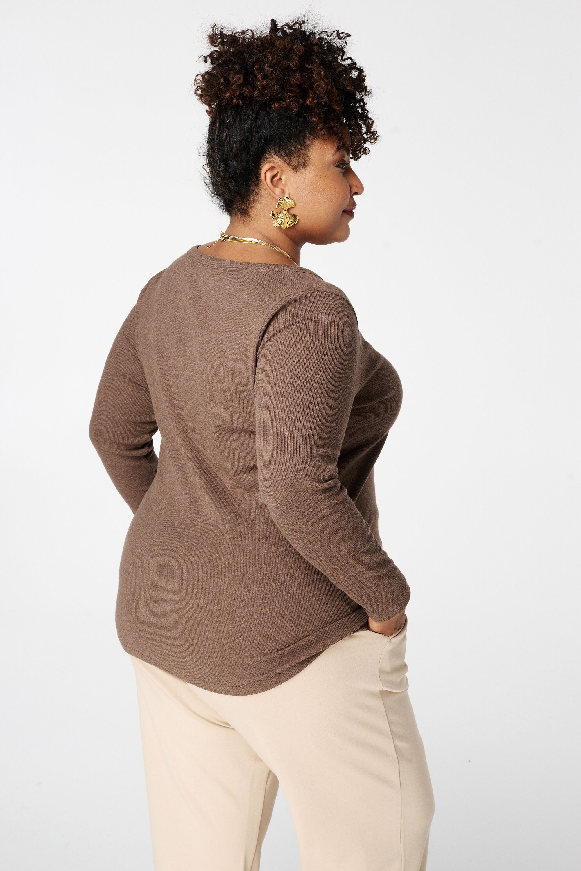 Haut c&ocirc;tel&eacute; &agrave; manches longues image number 3