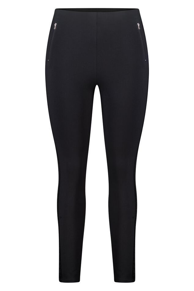 Legging skinny à paillettes et bande latérale image number 1