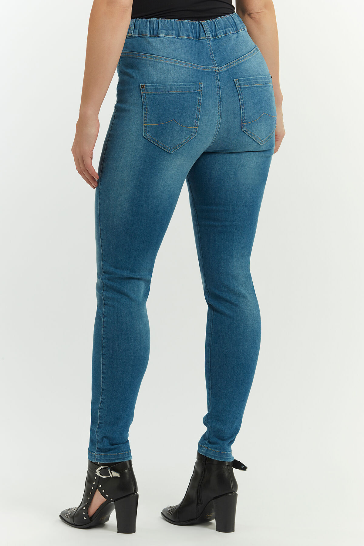 Tregging en denim coupe slim POPPY image number 3