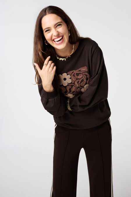 Sweat-shirt avec imprimé brodé Sweat-shirt avec imprimé brodé