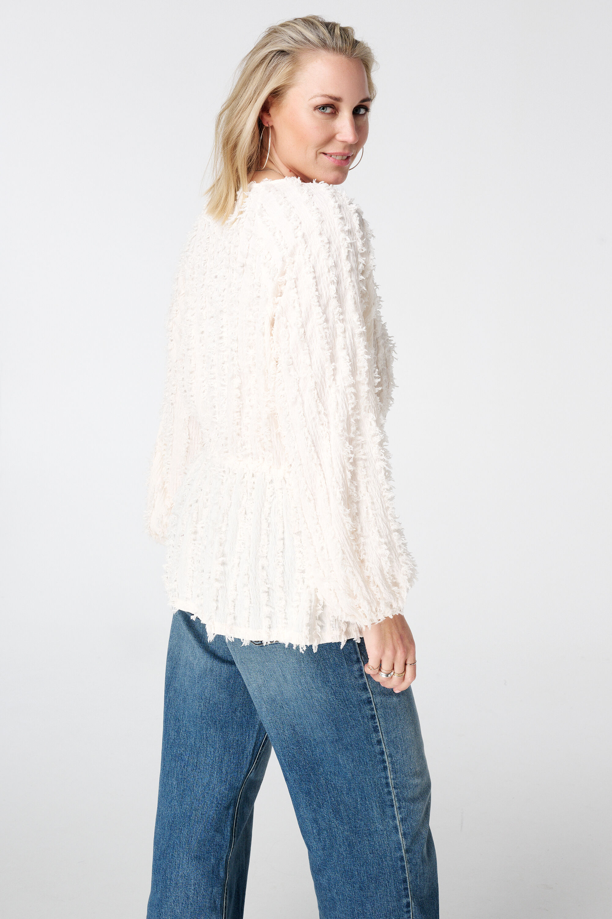 Haut en jersey duveteux avec cordon de serrage image number 3