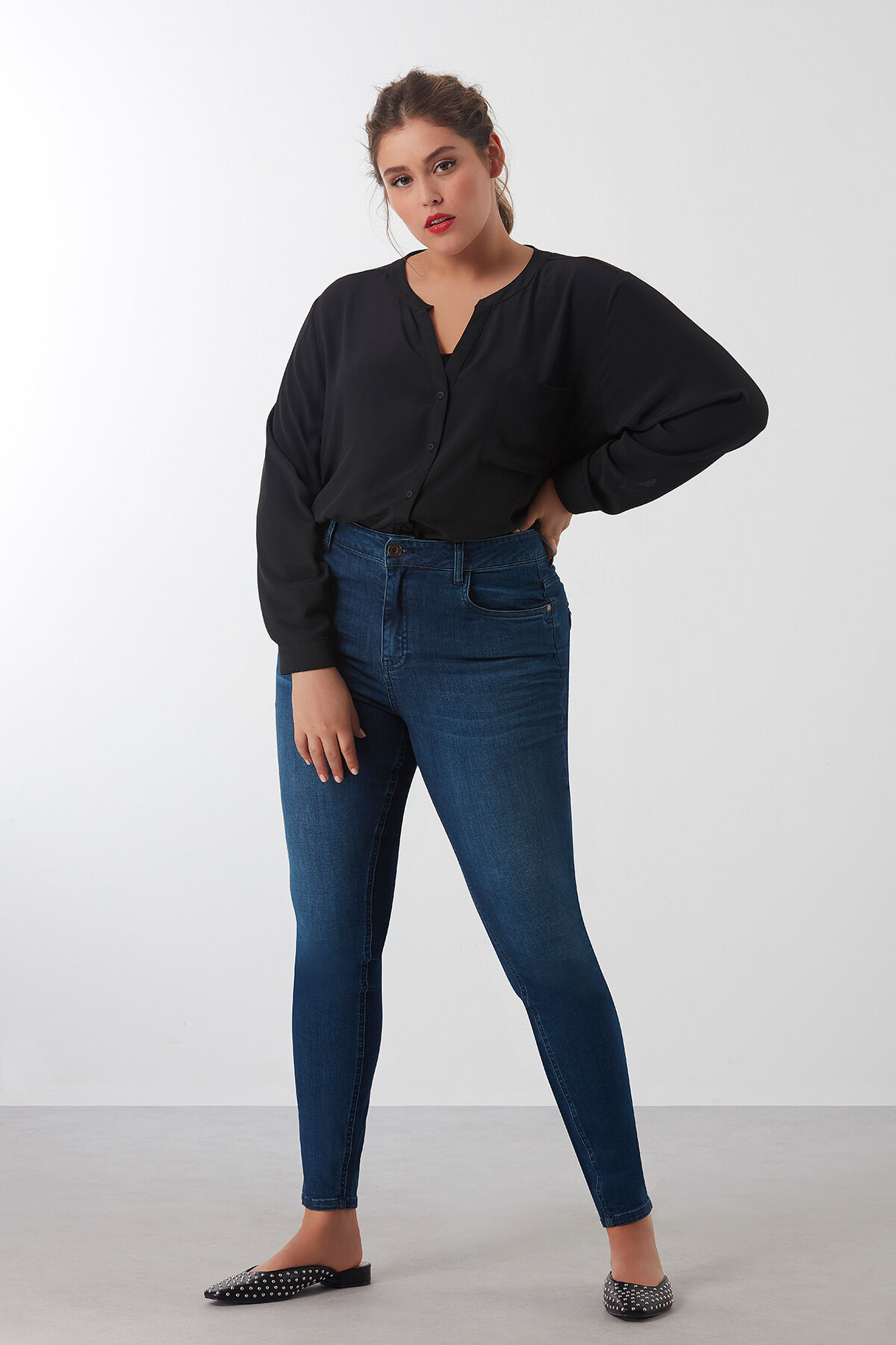 JEANS TAILLE HAUTE super skinny image number 4