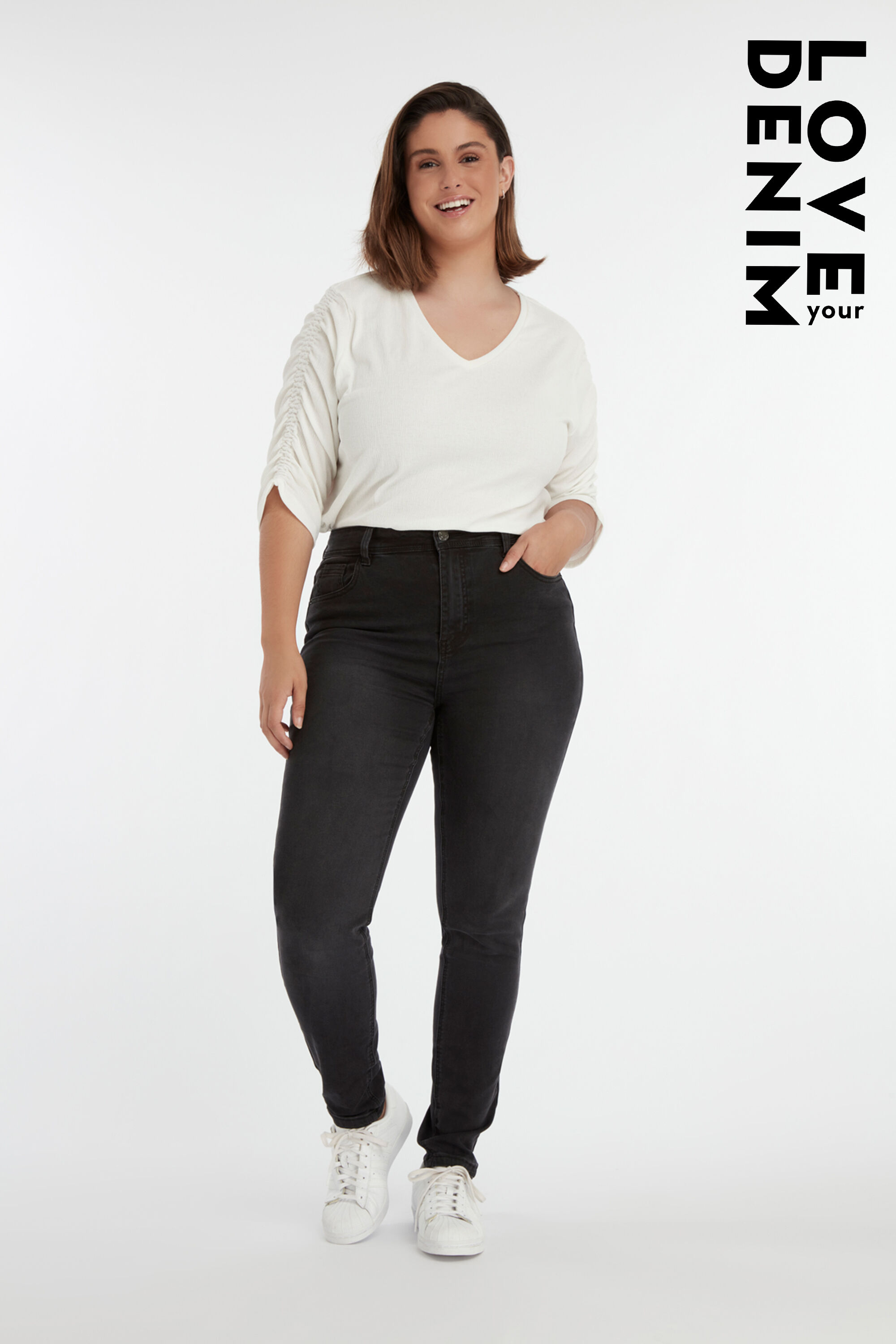 Jean moulant taille haute CHERRY