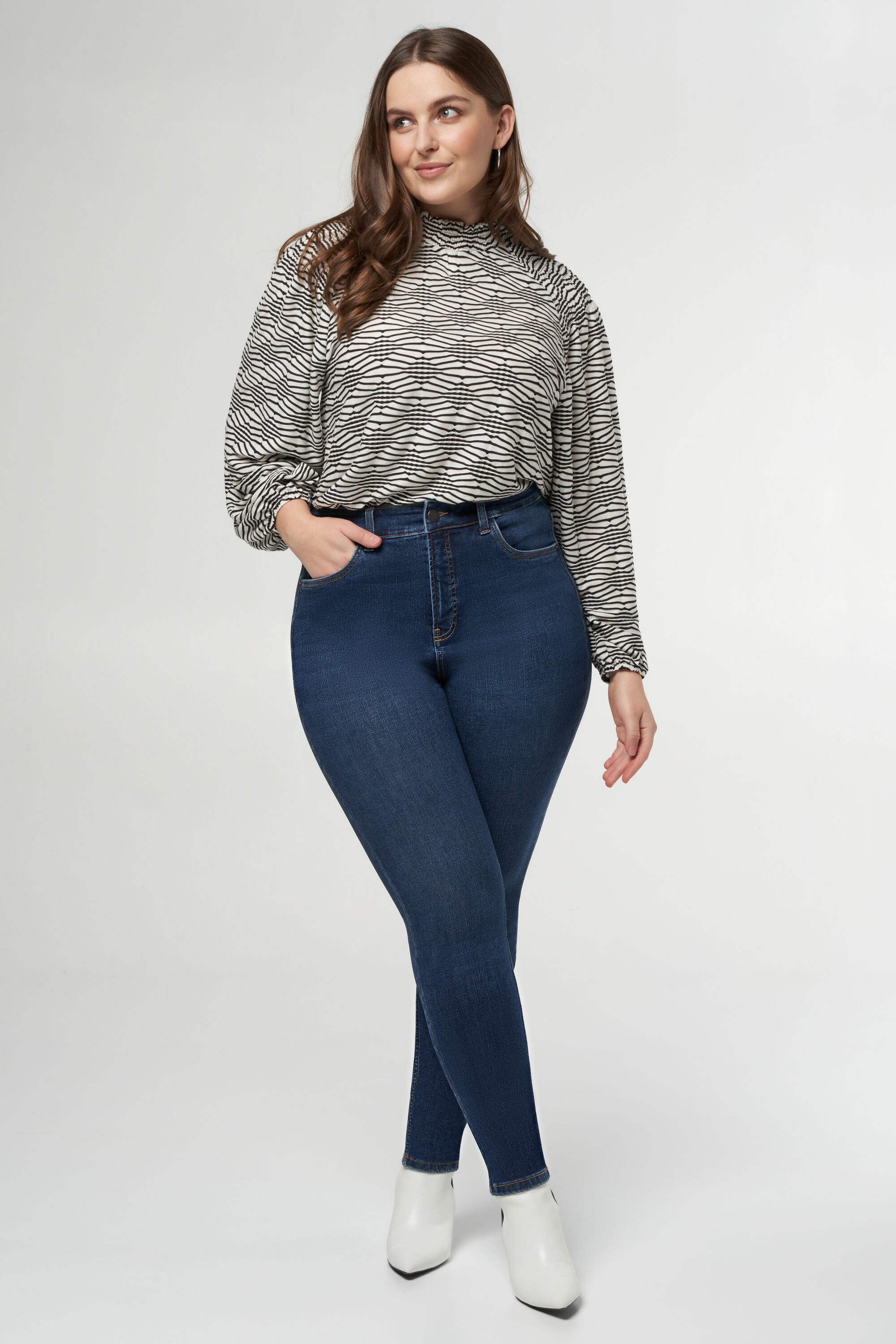 Jean skinny taille haute CHERRY image number 6