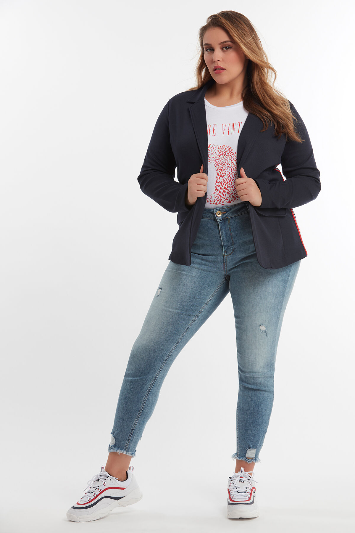 Veste blazer avec d&eacute;tails ray&eacute;s image number 3