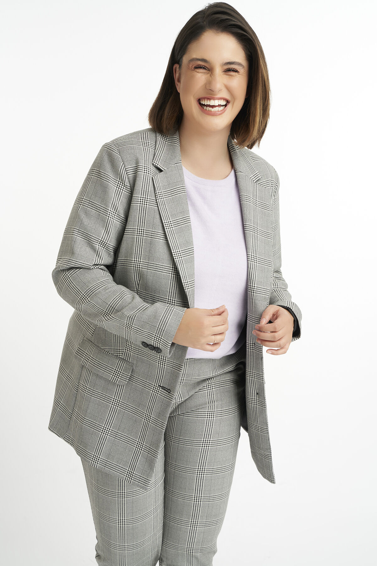 Blazer &agrave; carreaux image number 4