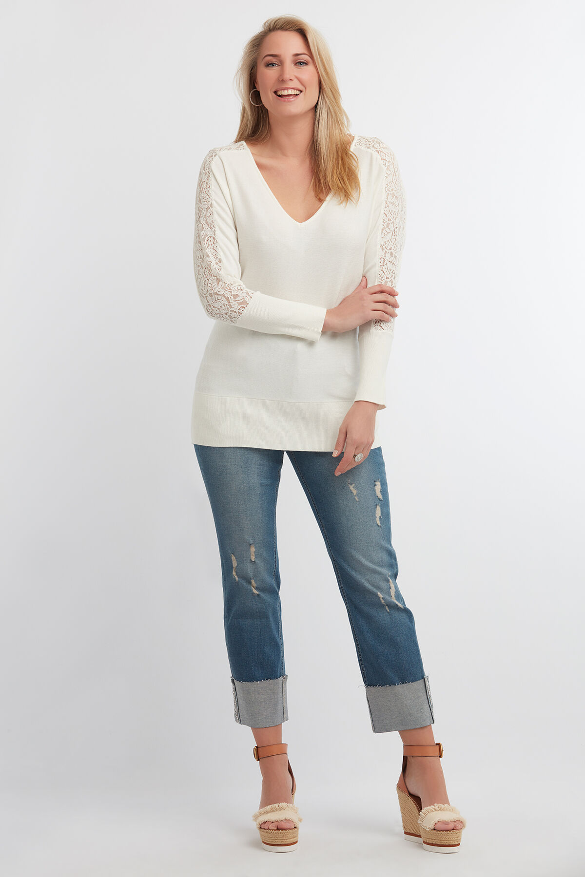 Pull-over avec dentelle image number 4