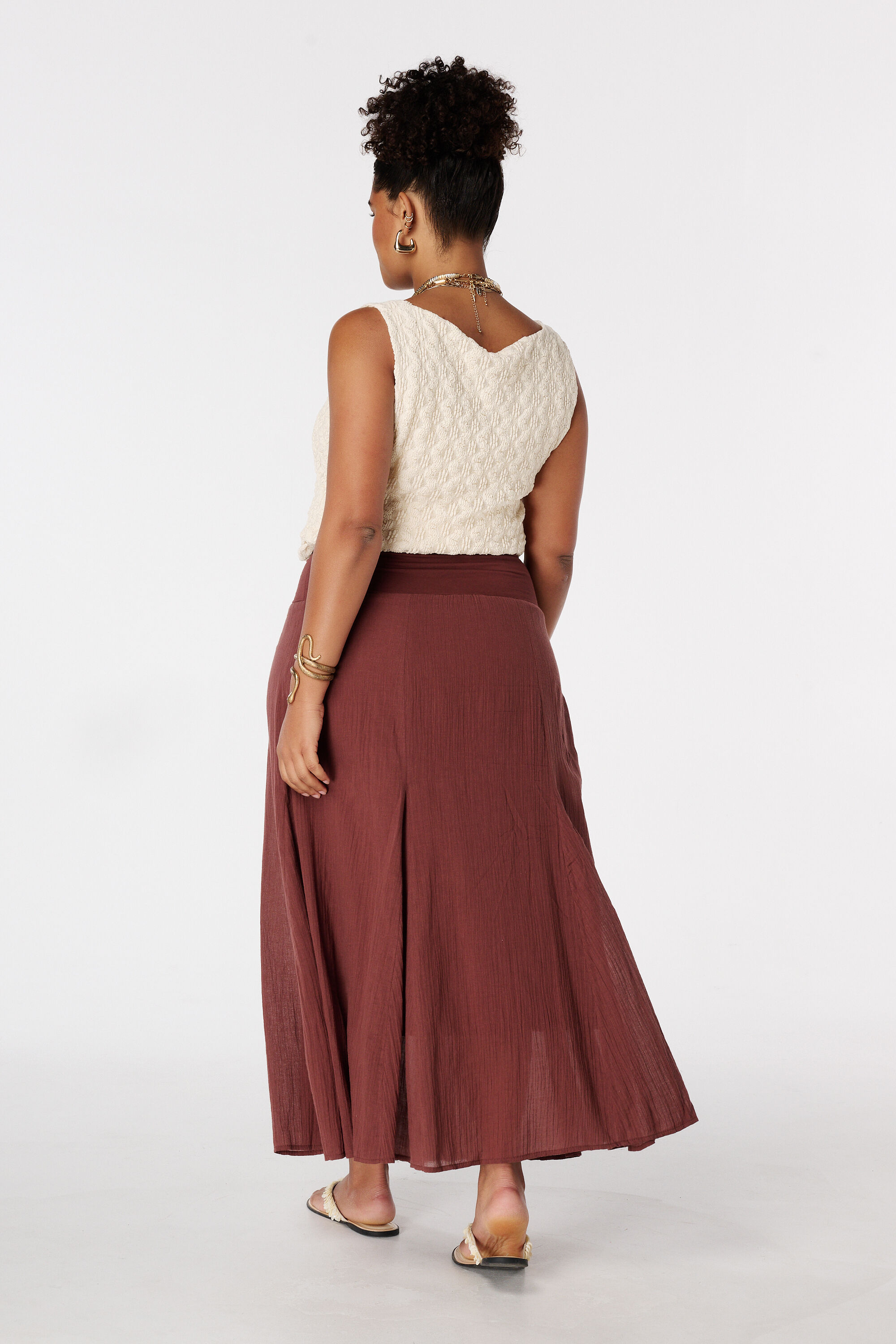 Jupe maxi &eacute;vas&eacute;e image number 3