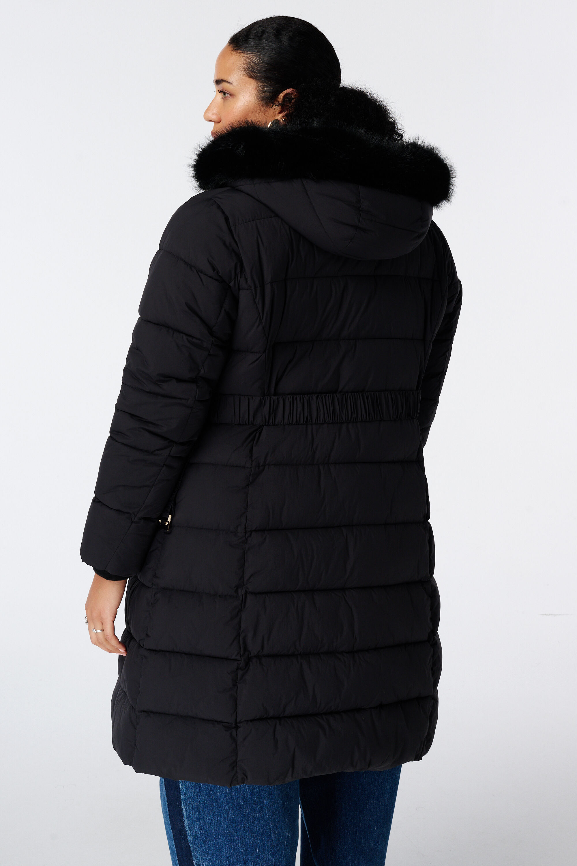 Manteau long matelass&eacute; avec capuche image number 3