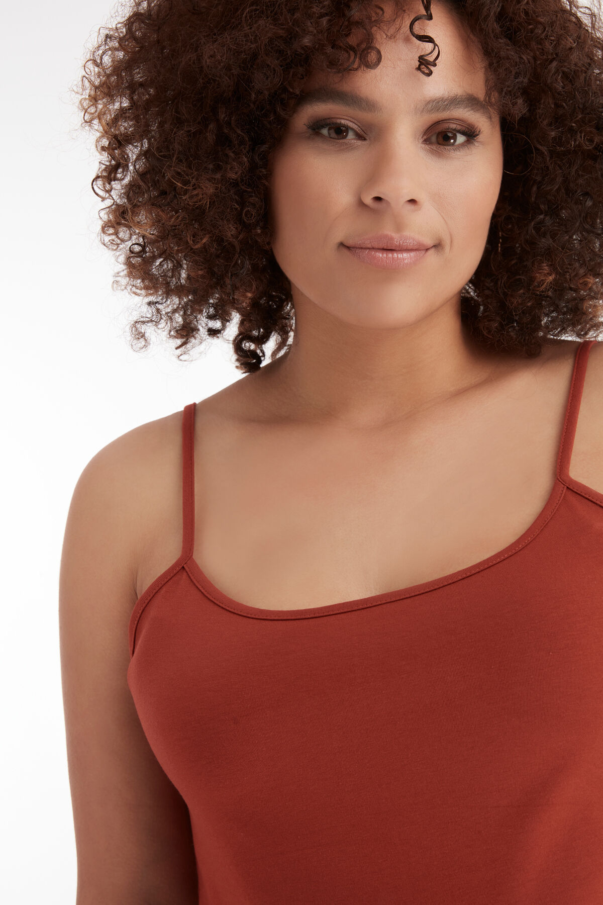 D&eacute;bardeur en coton avec bretelles spaghetti image number 3