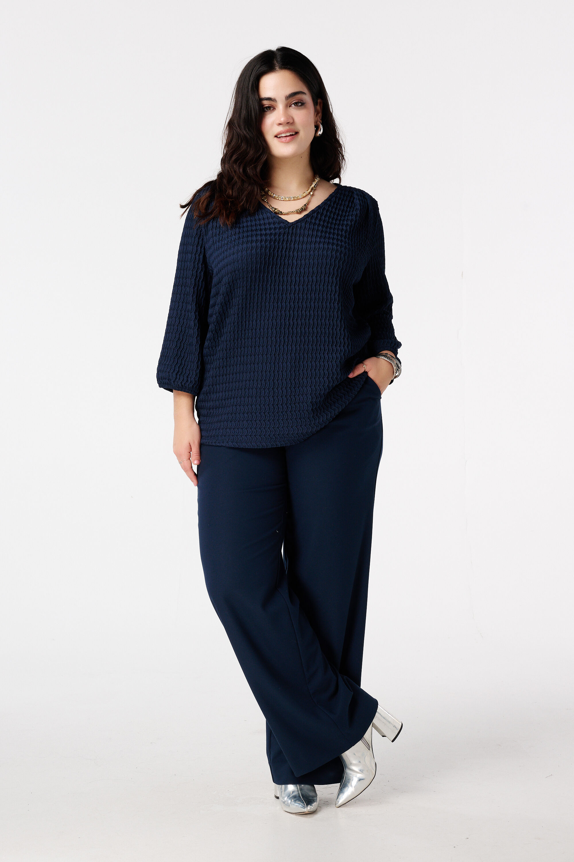 Haut en jersey &agrave; structure image number 5