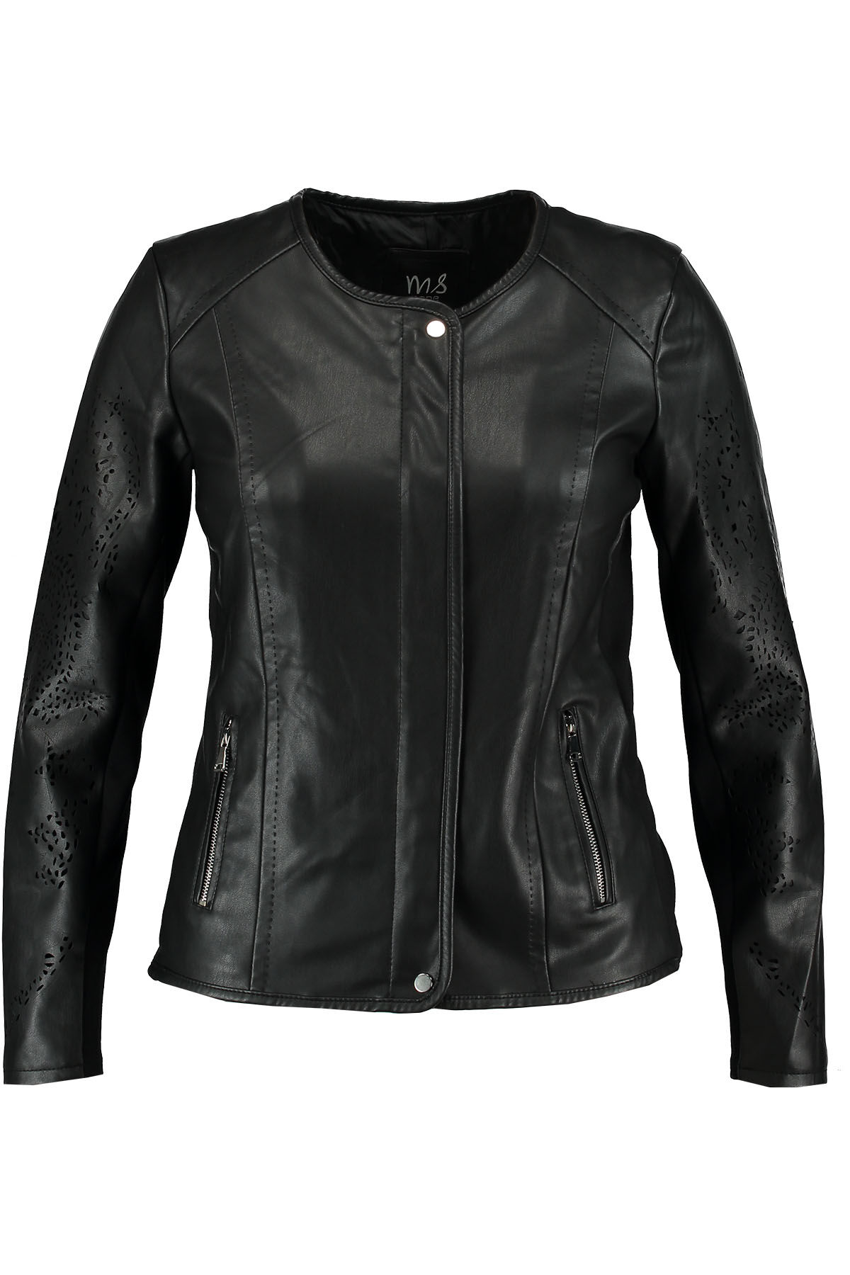 Veste en cuir PU &agrave; boutons-pression  image number 2