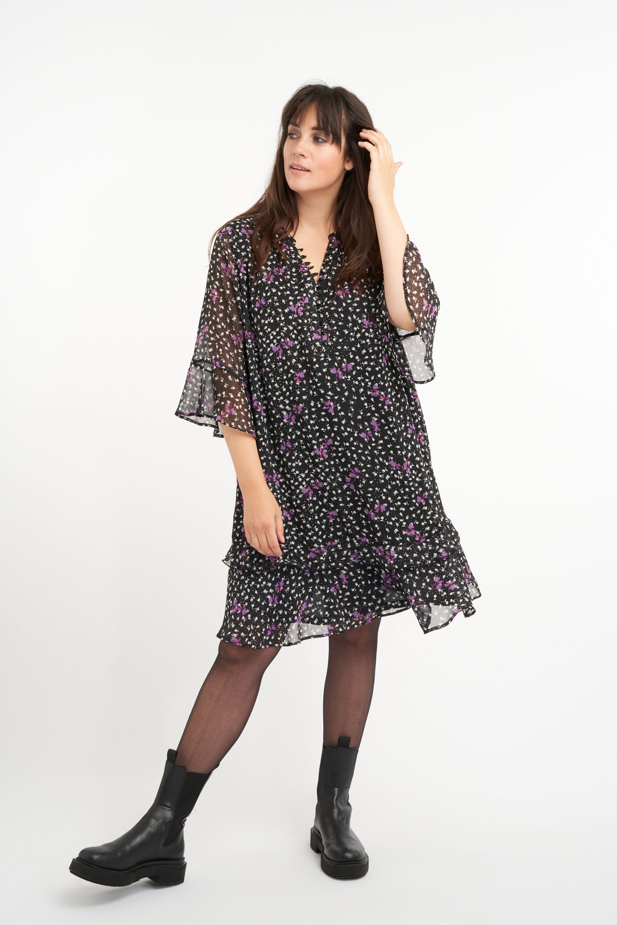 Robe &agrave; volants et imprim&eacute;  image number 6