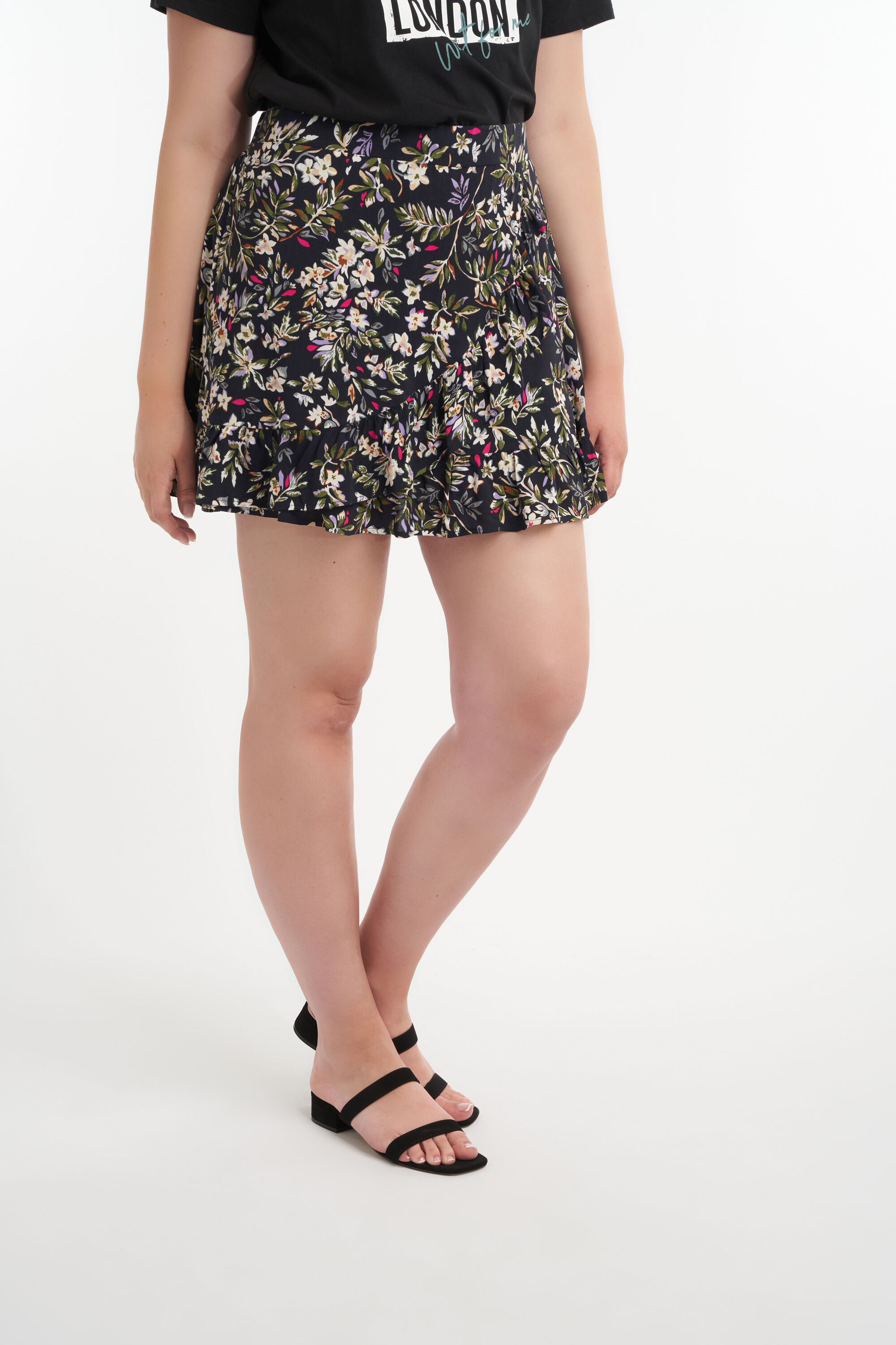 Jupe-short &agrave; volants