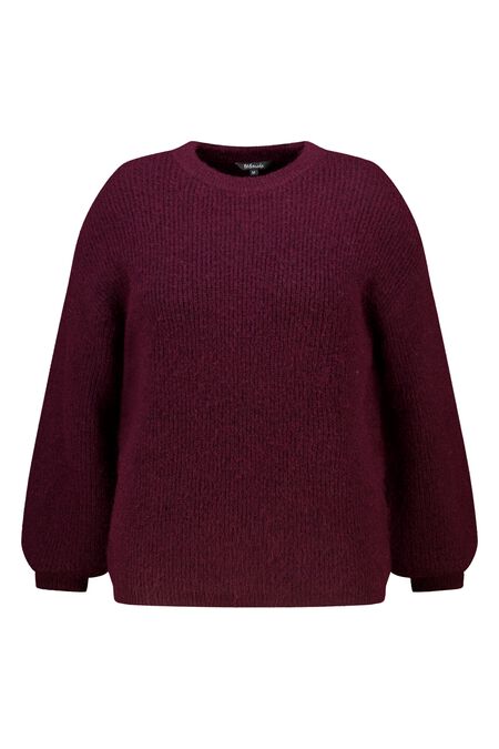 Pull finement tricoté à manches ballon