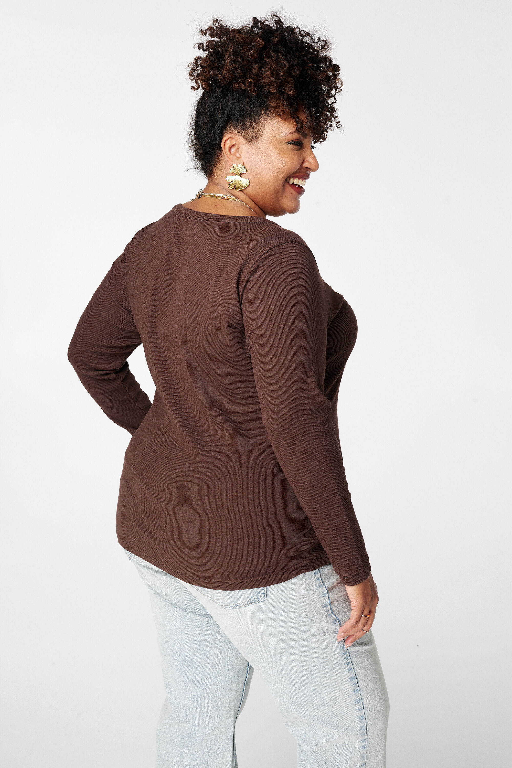 Haut c&ocirc;tel&eacute; &agrave; manches longues image number 3