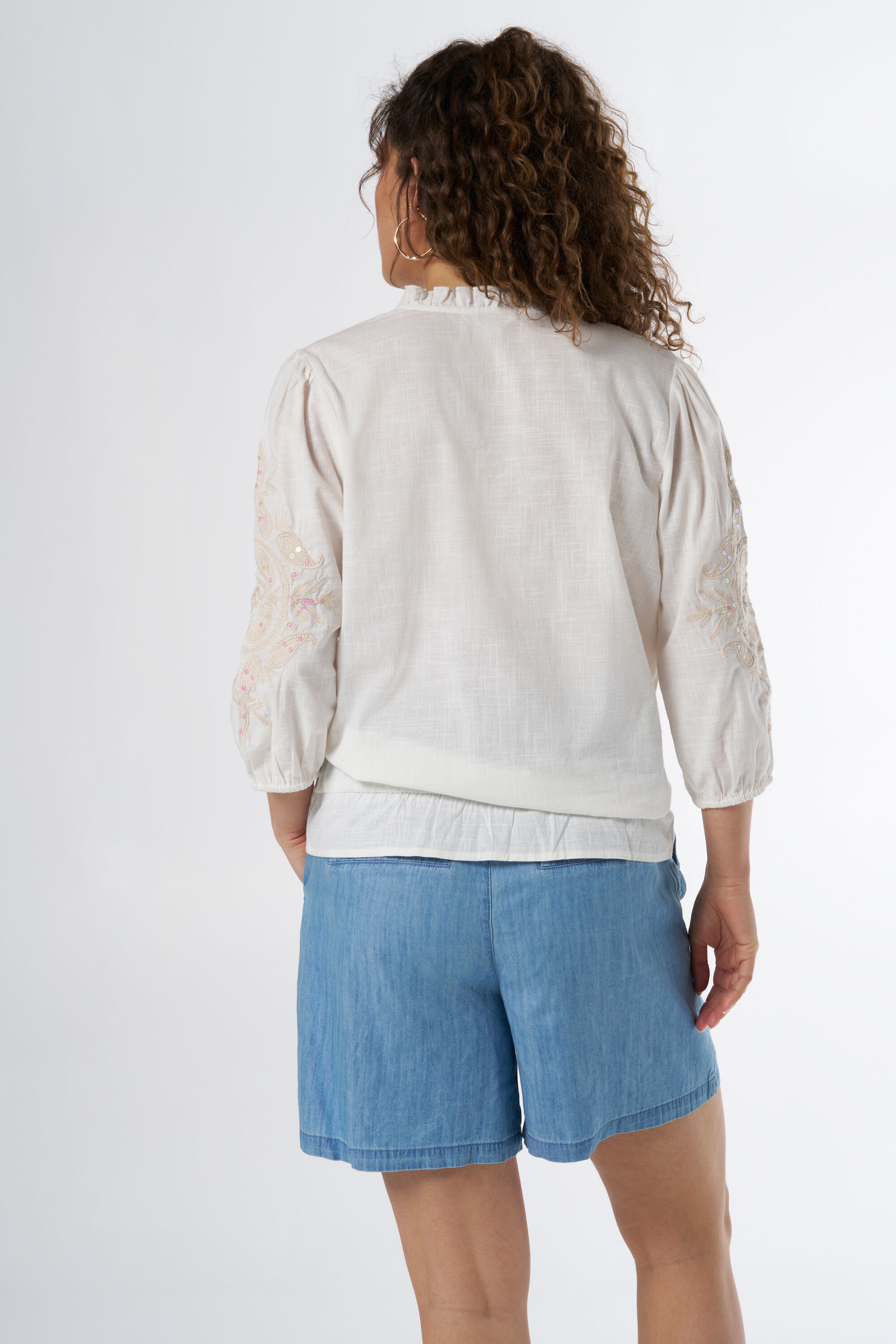 Chemisier en coton paillet&eacute; image number 3
