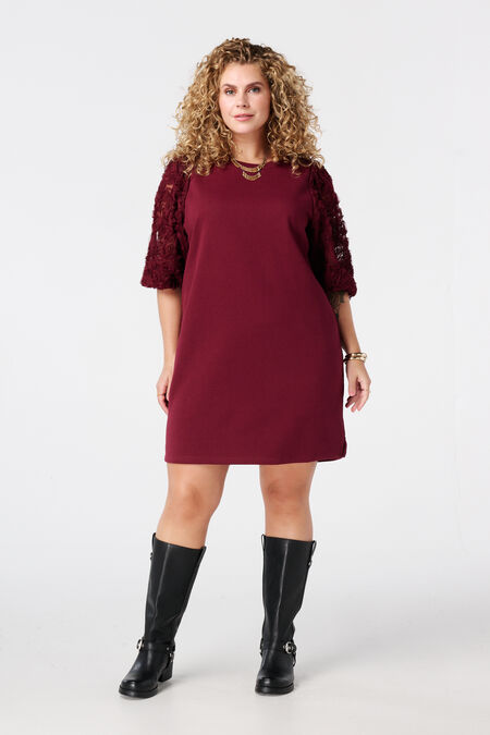Robe sweat à manches transparentes et imprimé Robe sweat à manches transparentes et imprimé