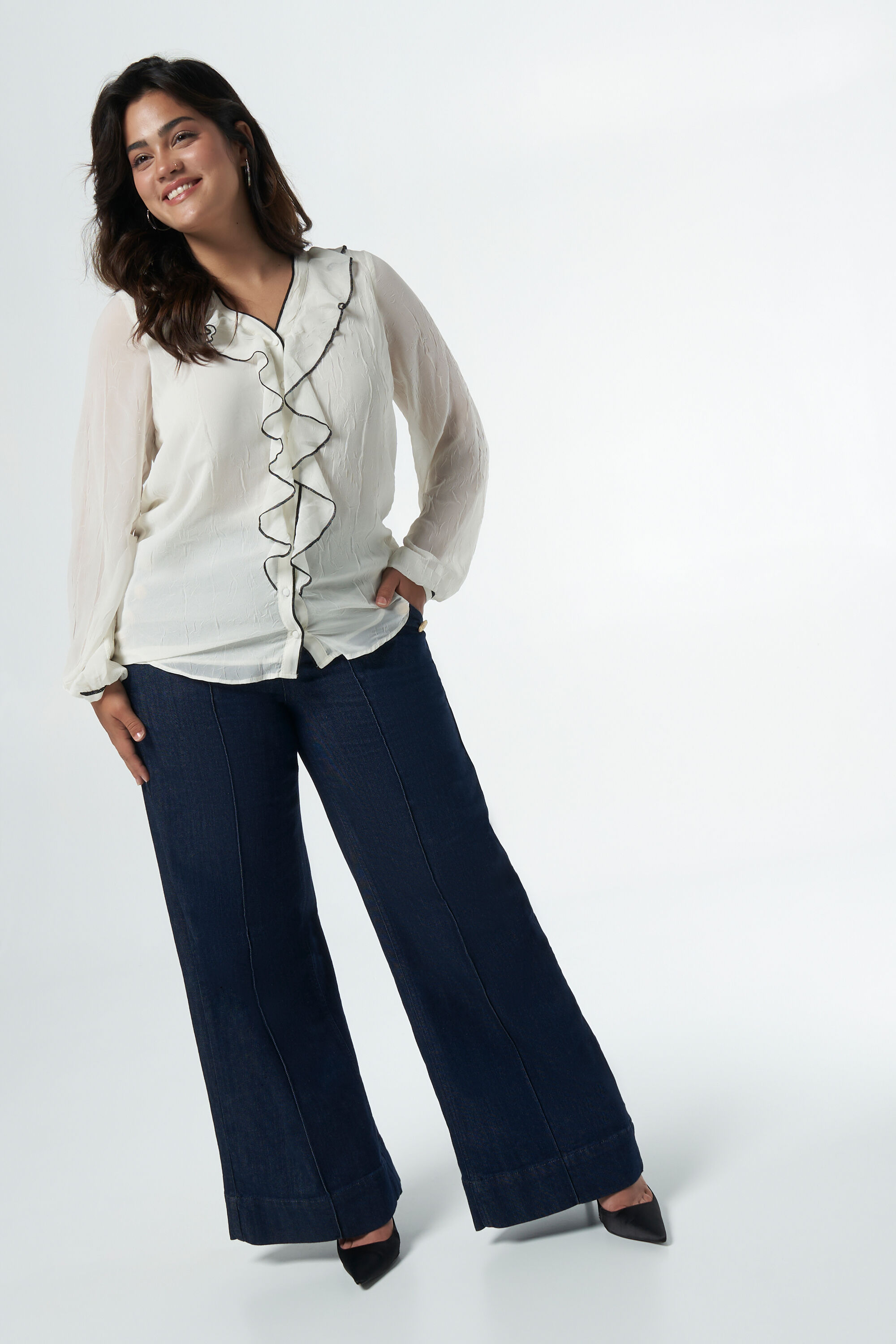 Chemisier &agrave; volants  image number 5