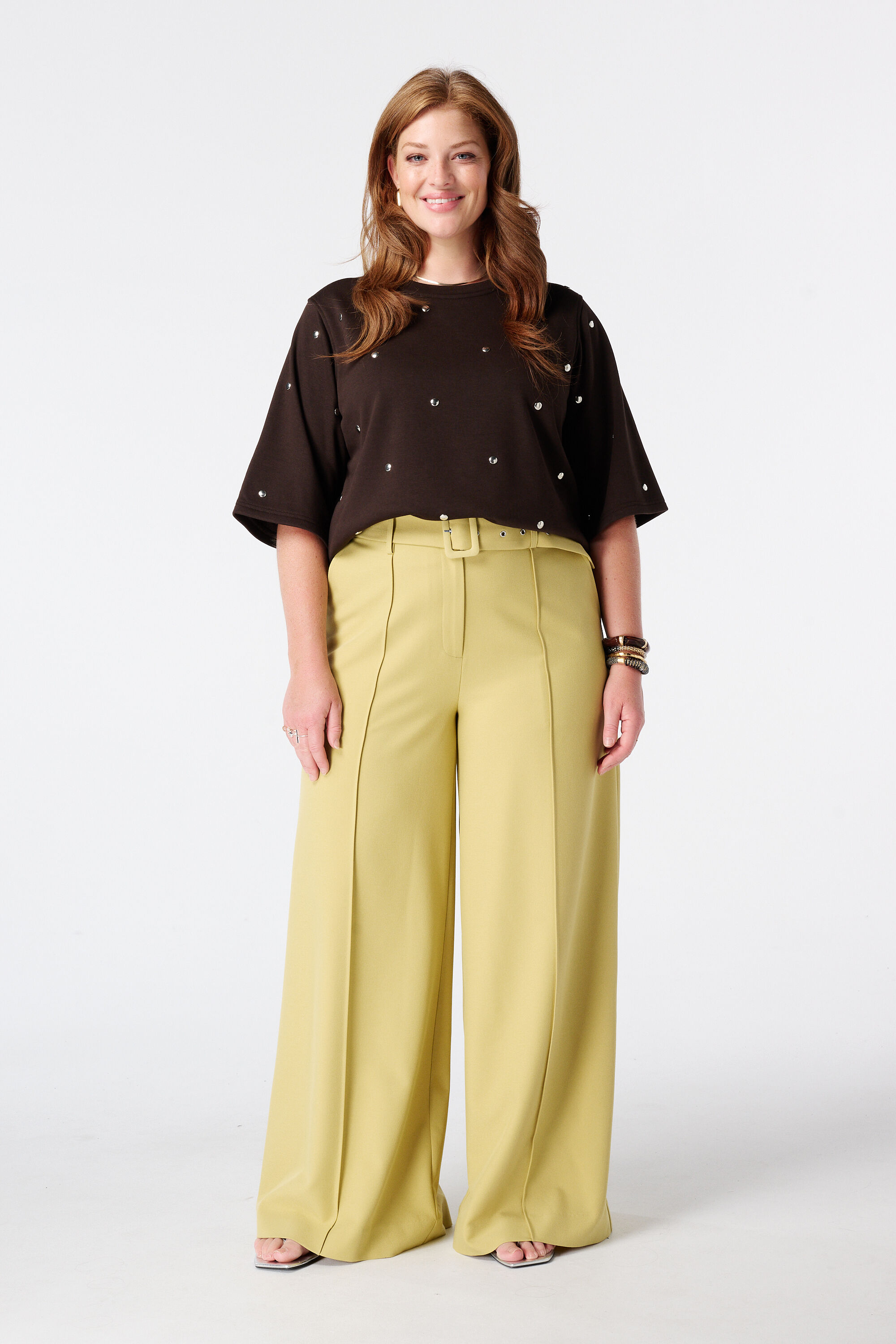 Pantalon large avec ceinture image number 0