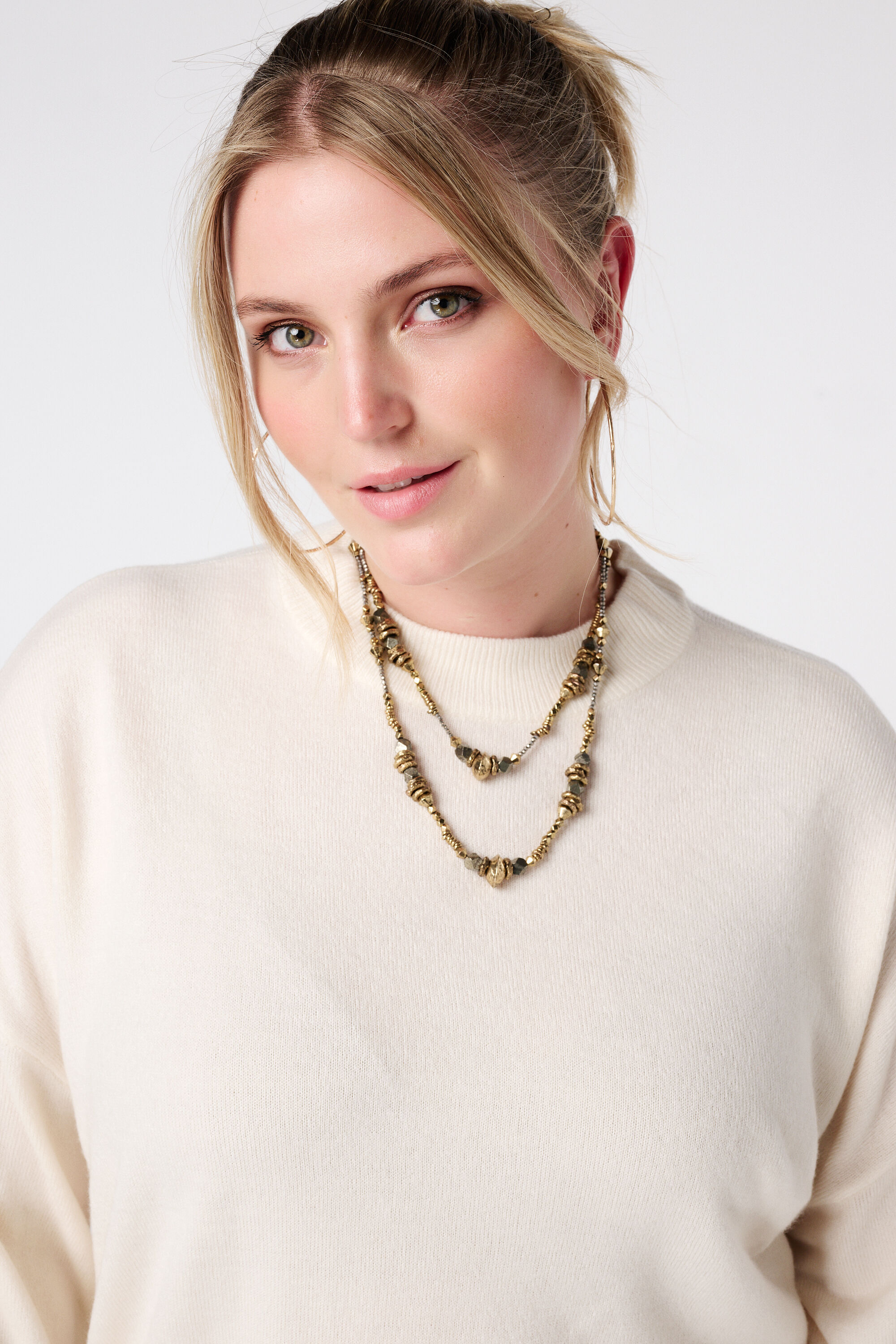 Pull en maille fine &agrave; manches ballon image number 4