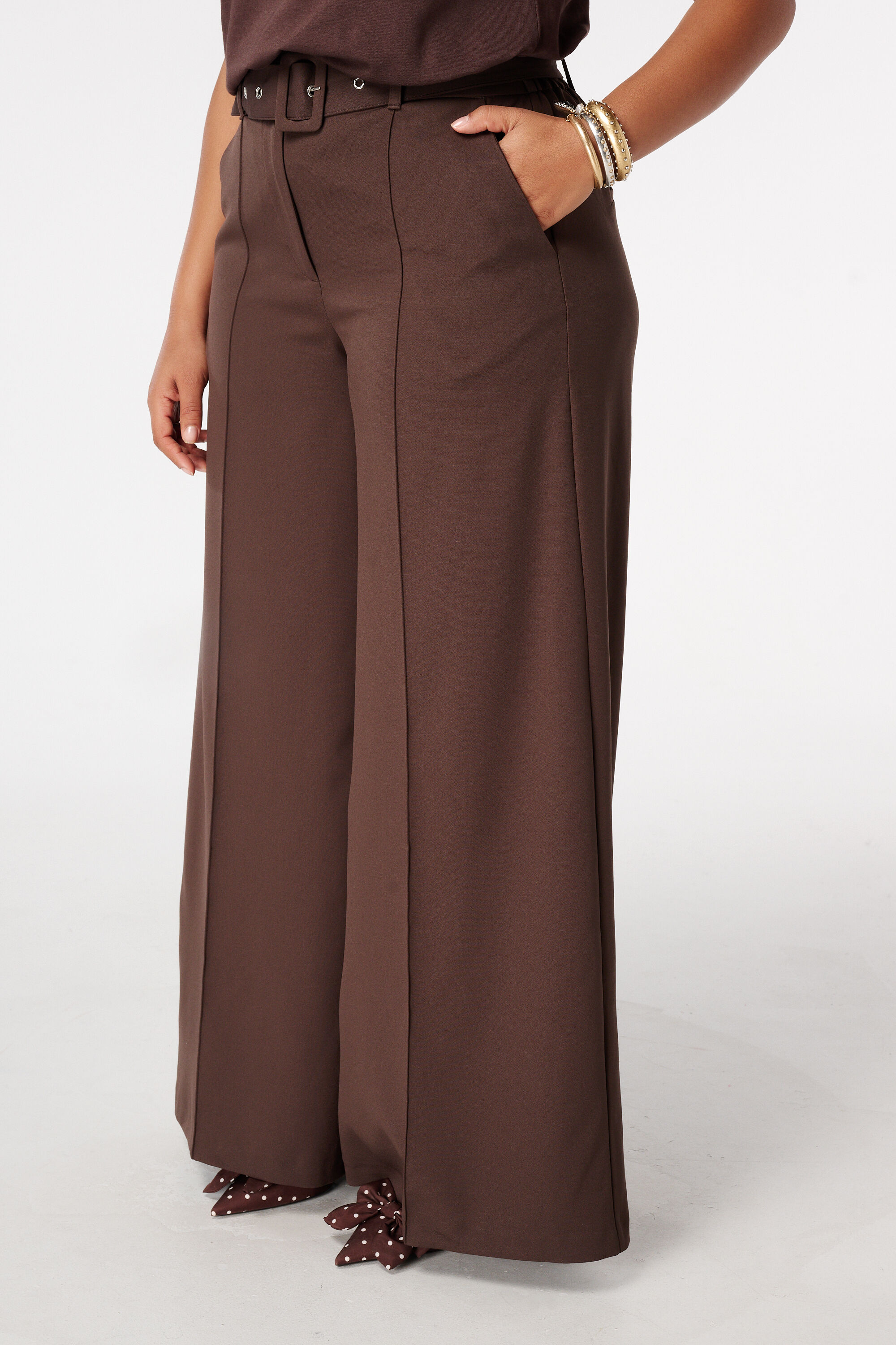 Pantalon wide leg avec ceinture image number 5
