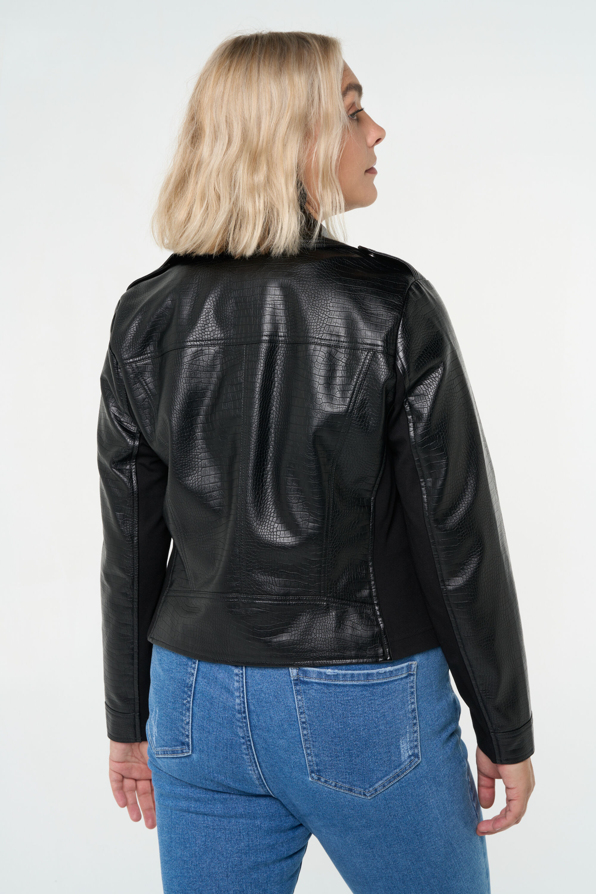 Veste croco de style motard image number 4