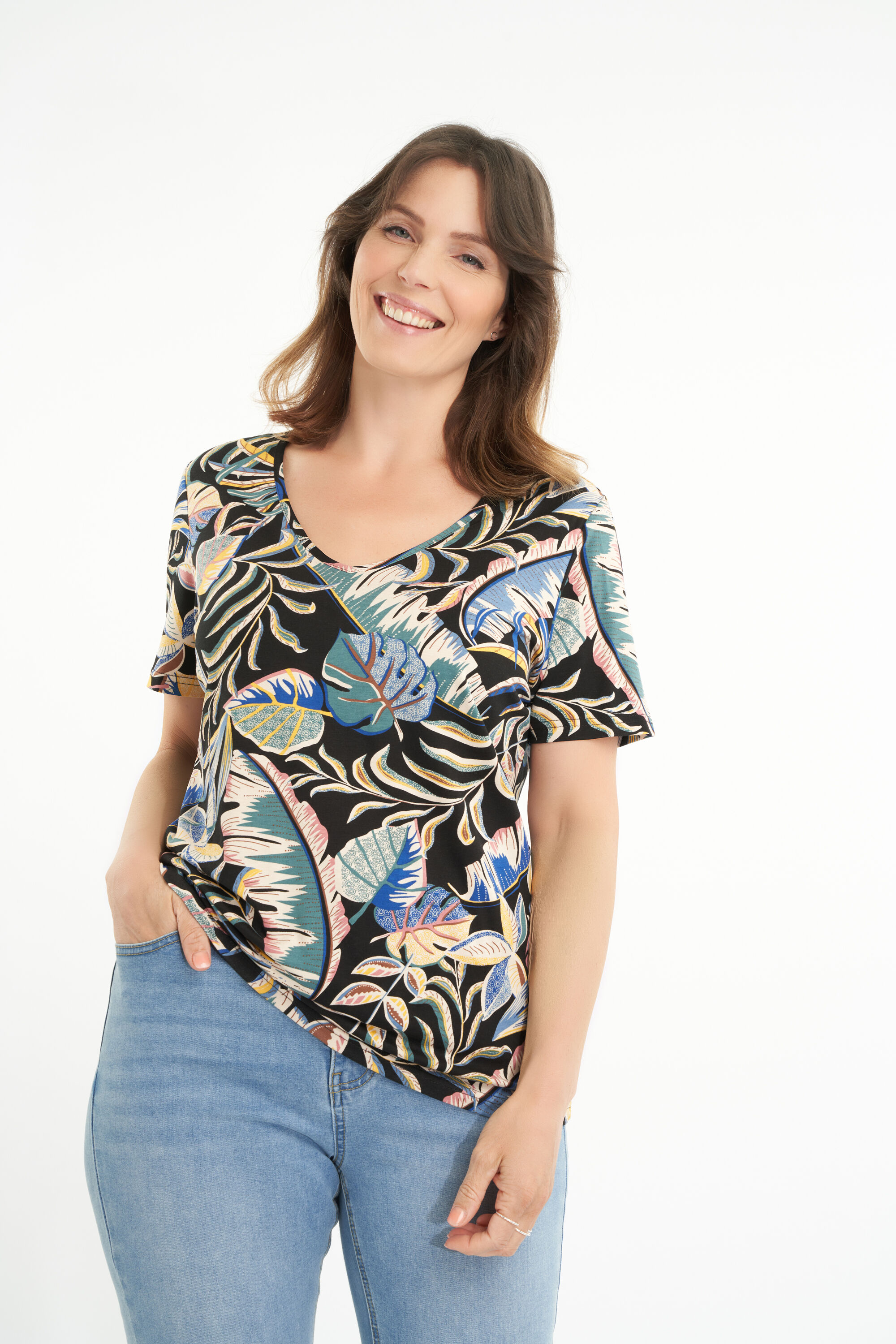 T-shirt avec col en V