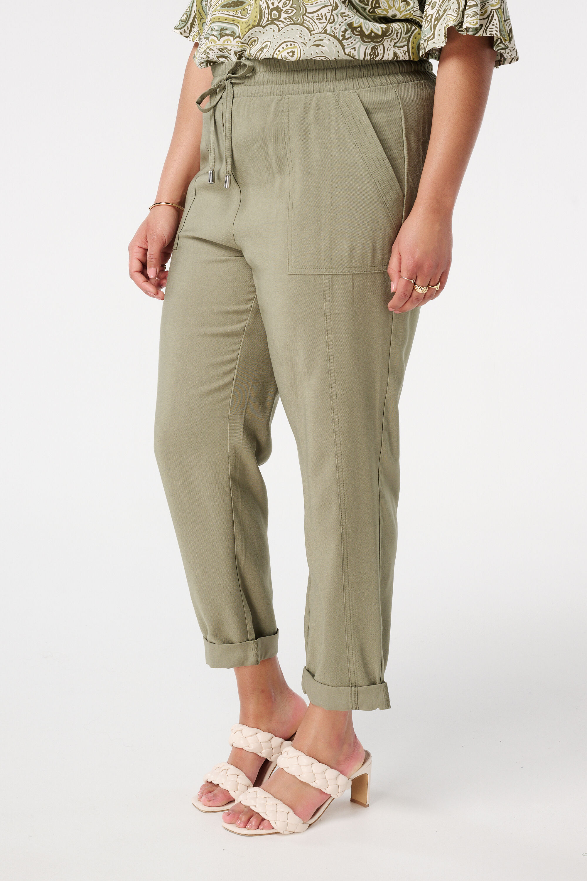 Pantalon avec taille &eacute;lastique image number 5
