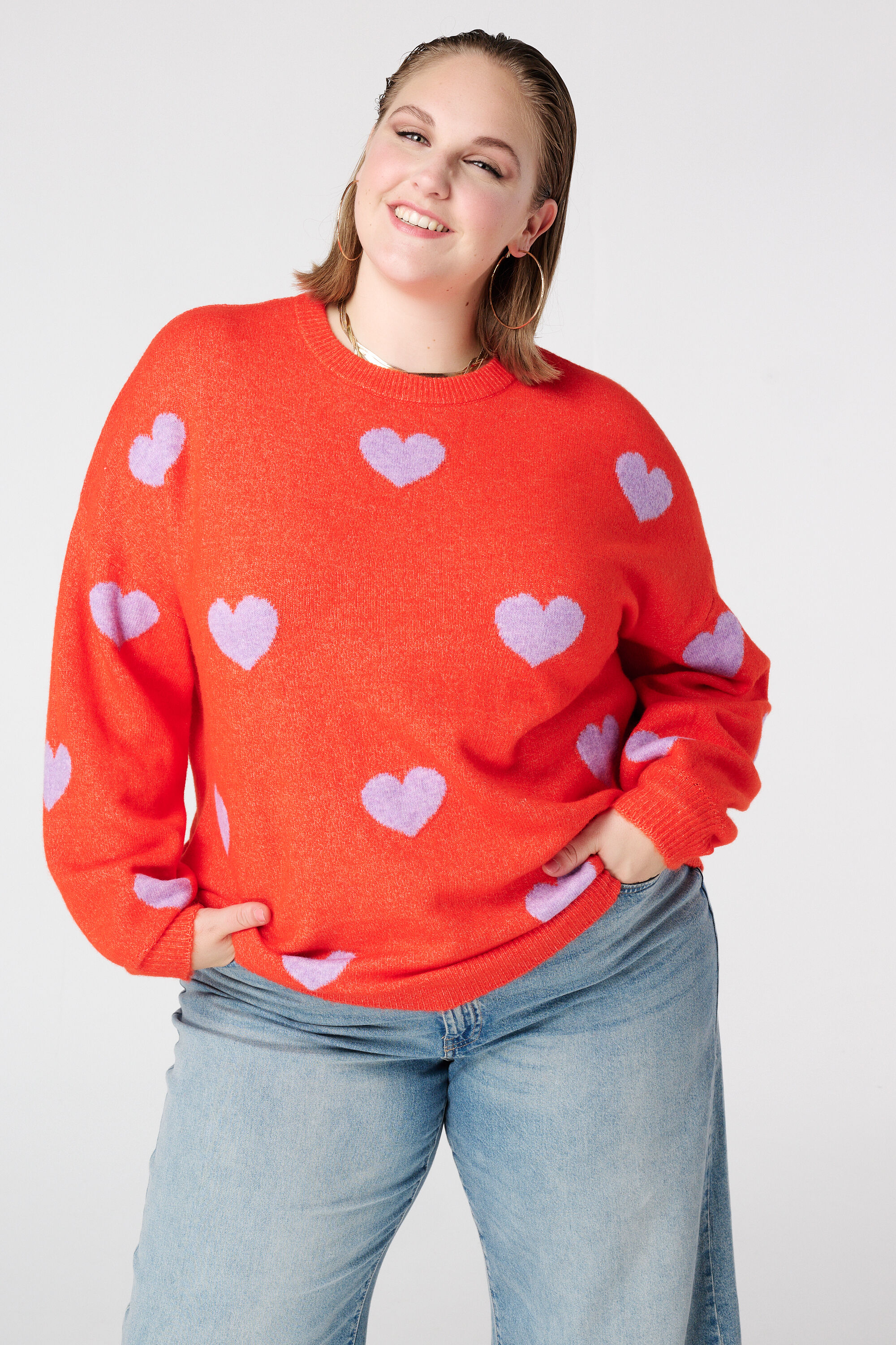 Pull fin &agrave; motif c&oelig;ur