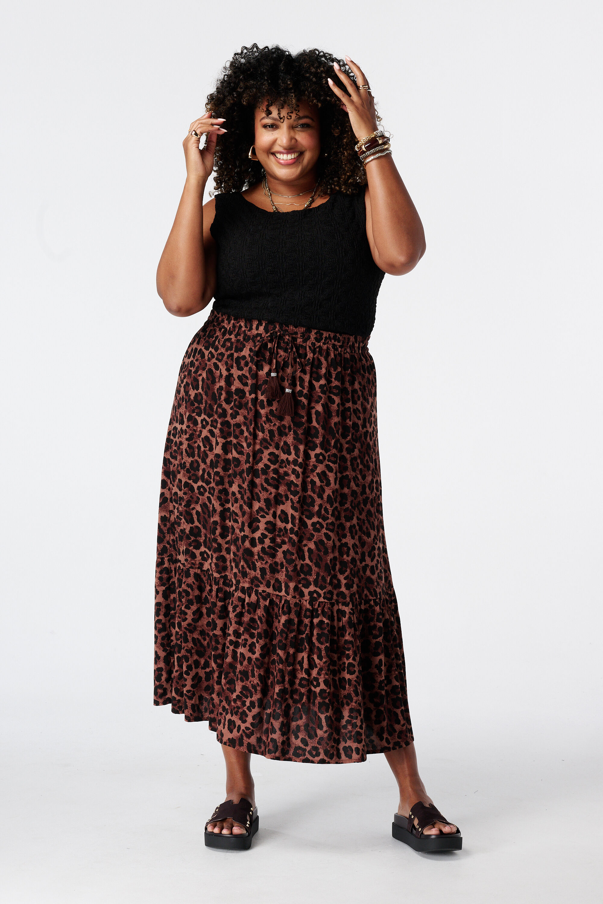 Jupe maxi avec imprim&eacute;