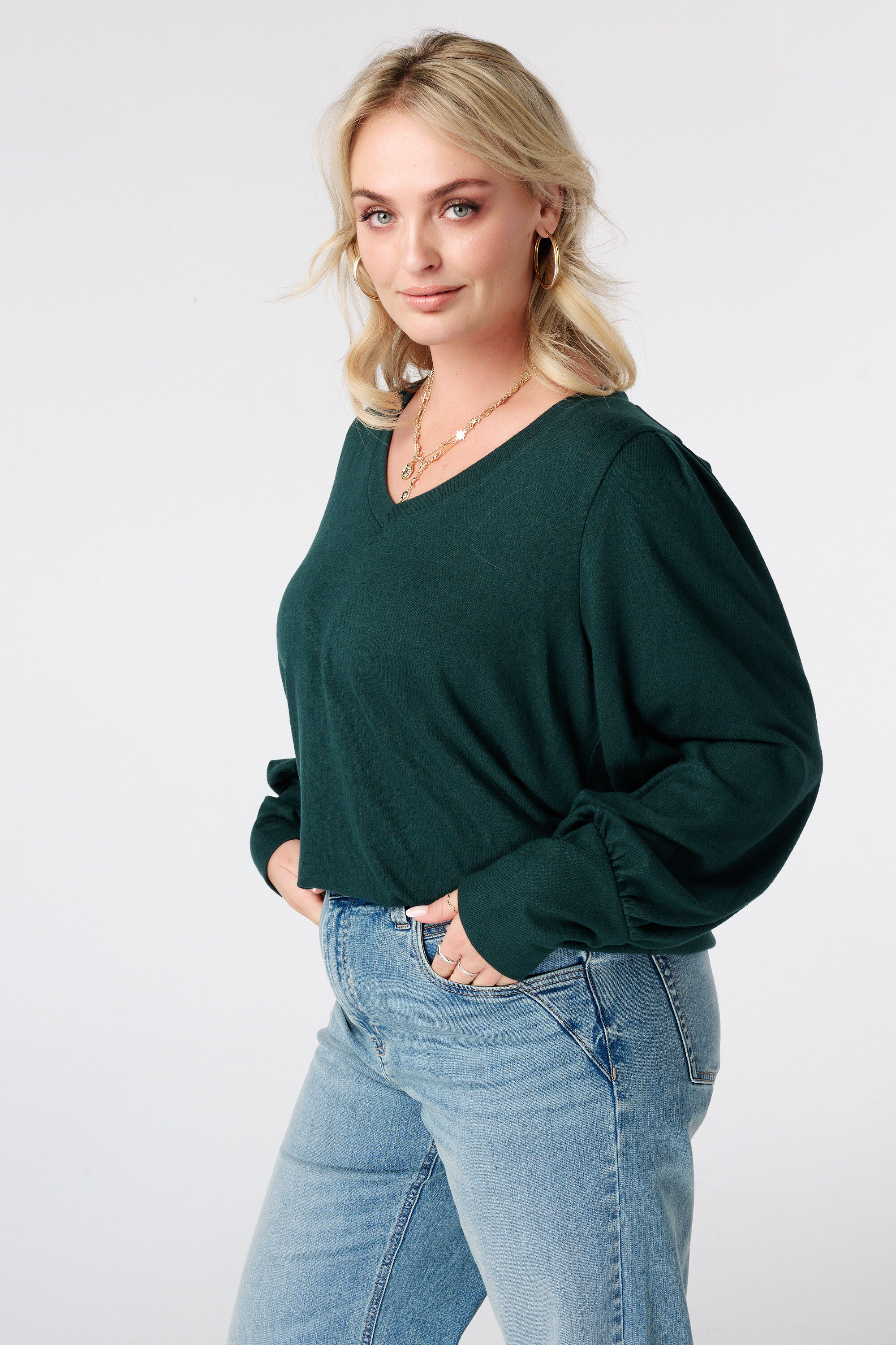 Top &agrave; manches bouffantes