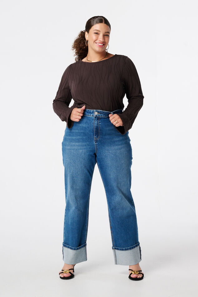 Jeans larges à revers image number 0