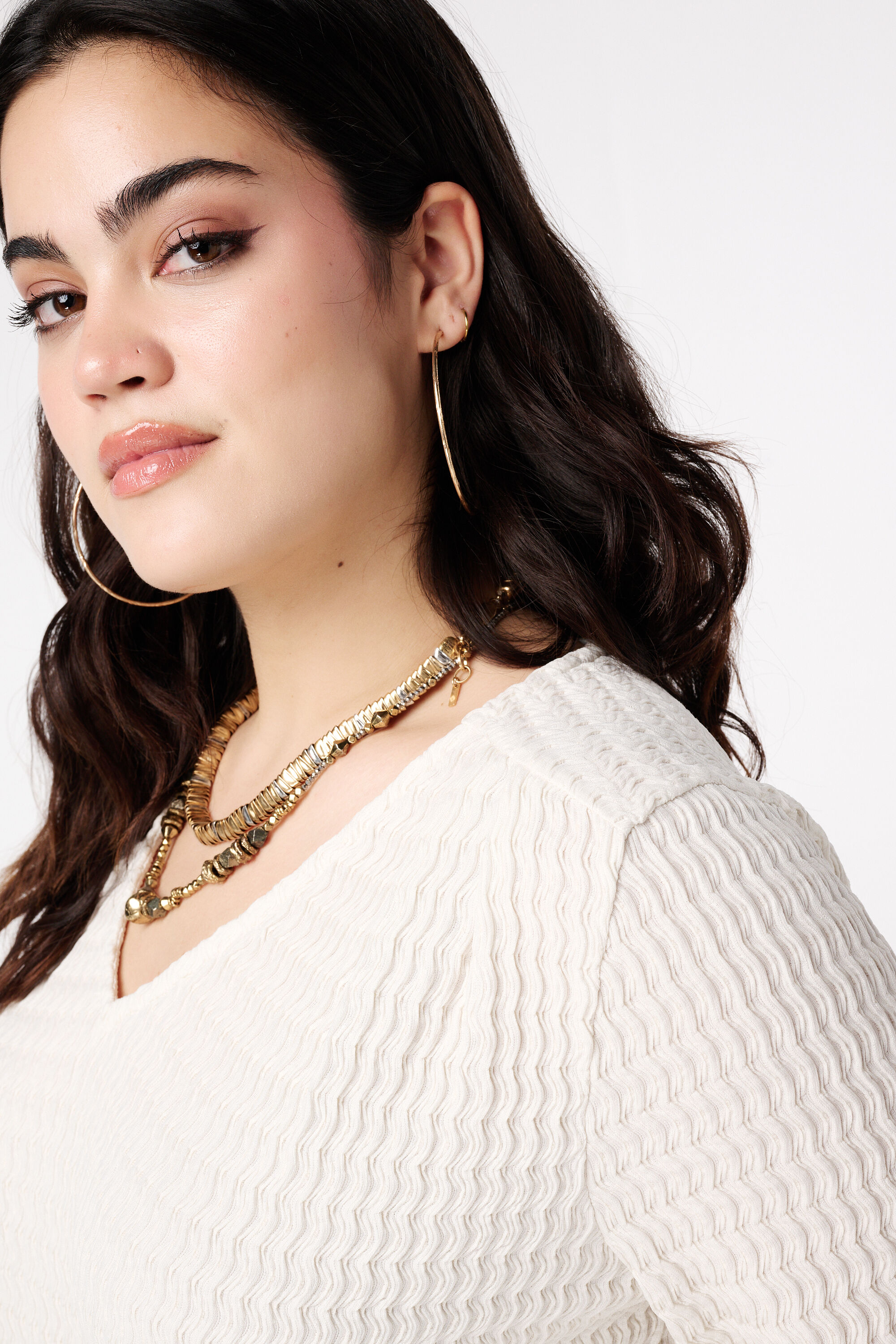 Haut en jersey &agrave; structure image number 4