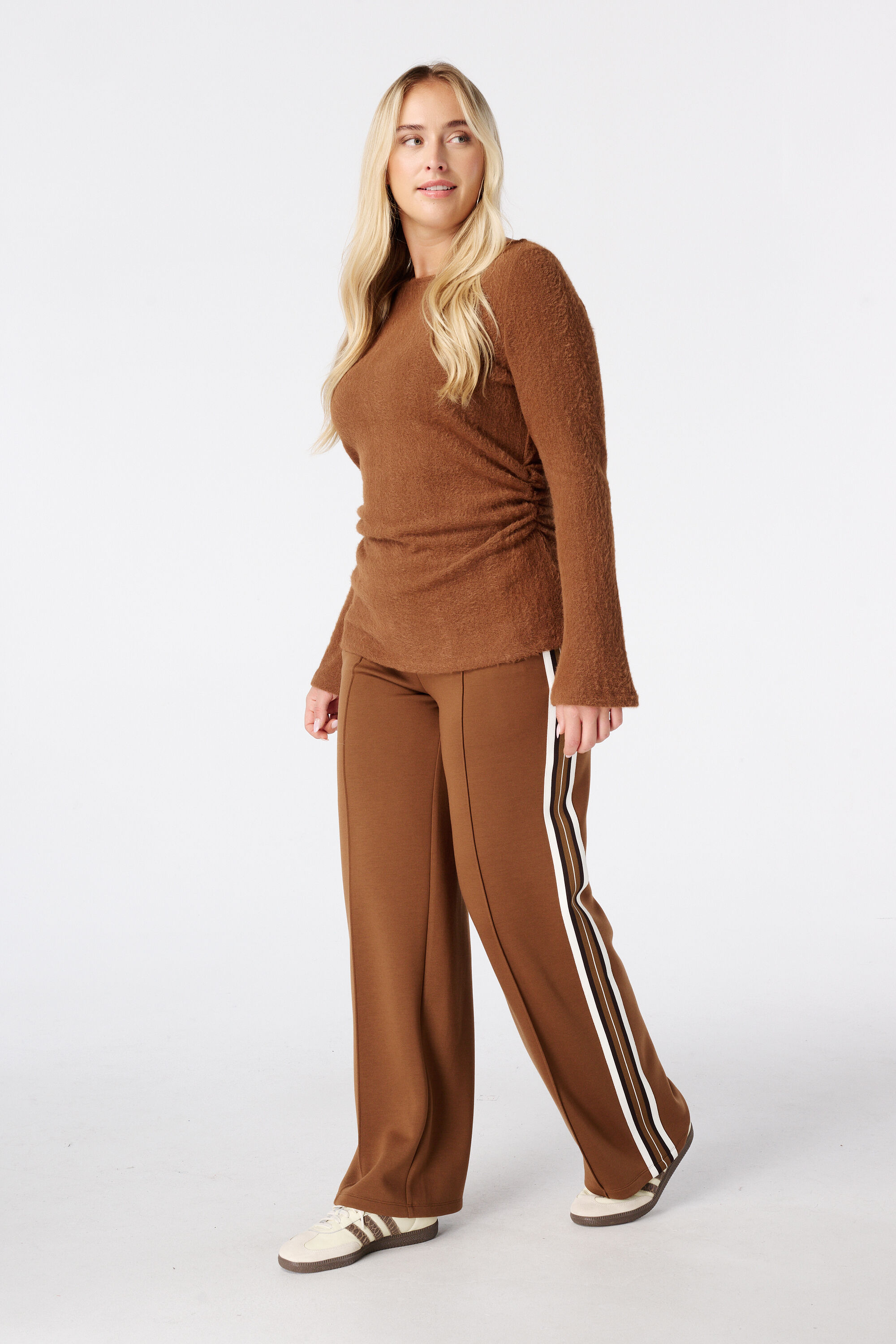Pantalon &agrave; bande contrastante image number 0