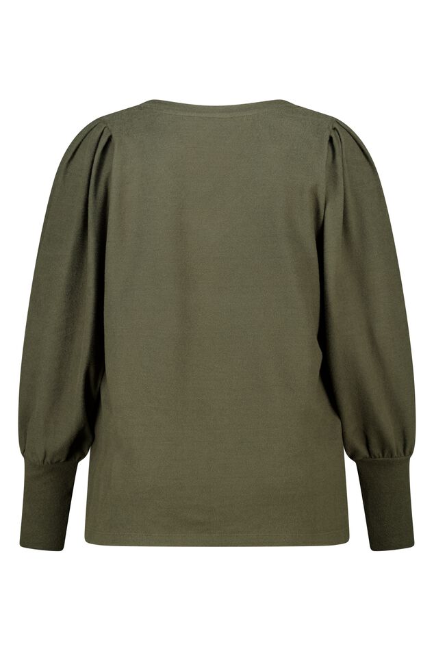 Pull finement tricoté à manches bouffantes image number 2