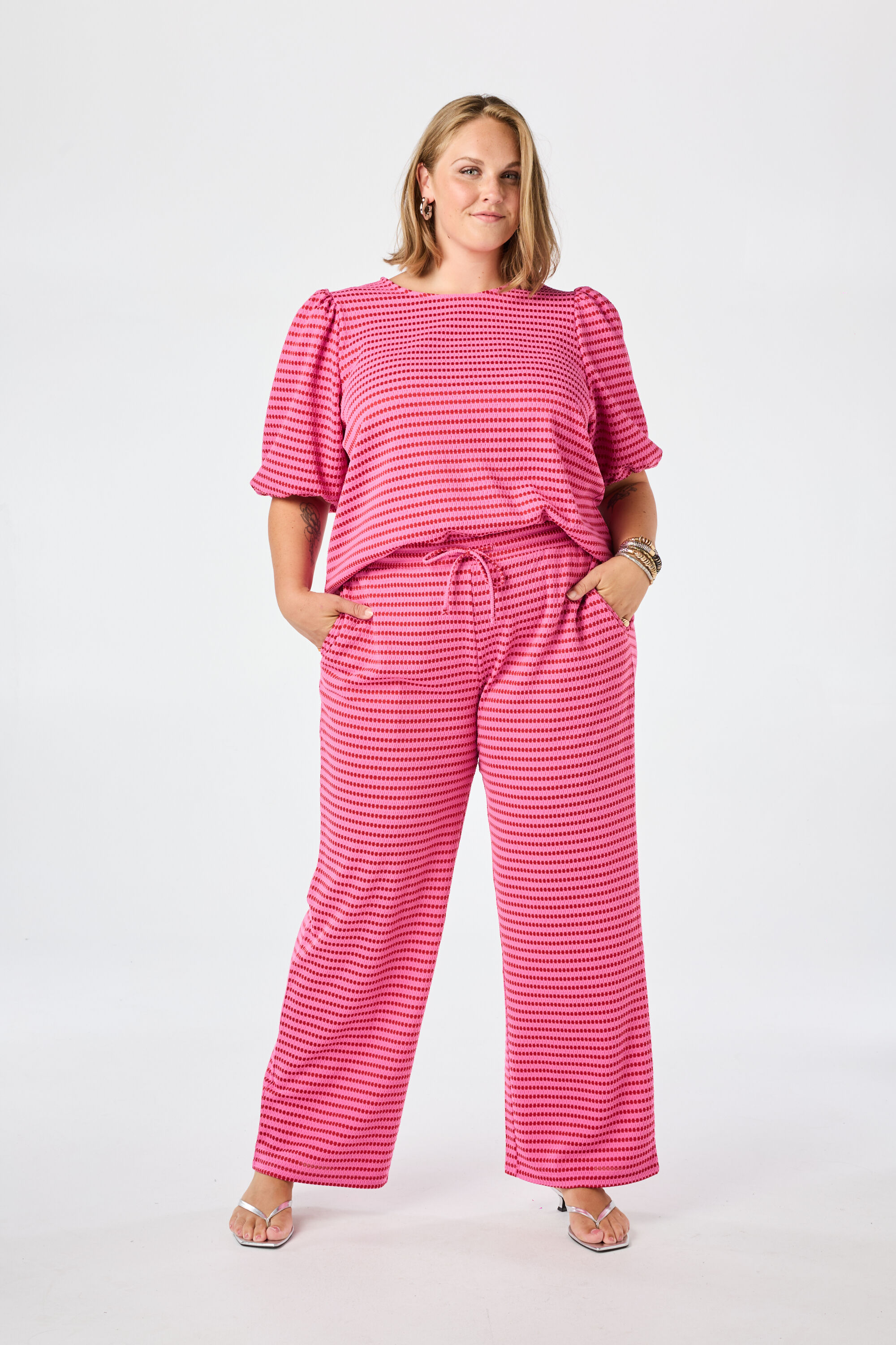 Pantalon large &agrave; taille &eacute;lastique image number 0