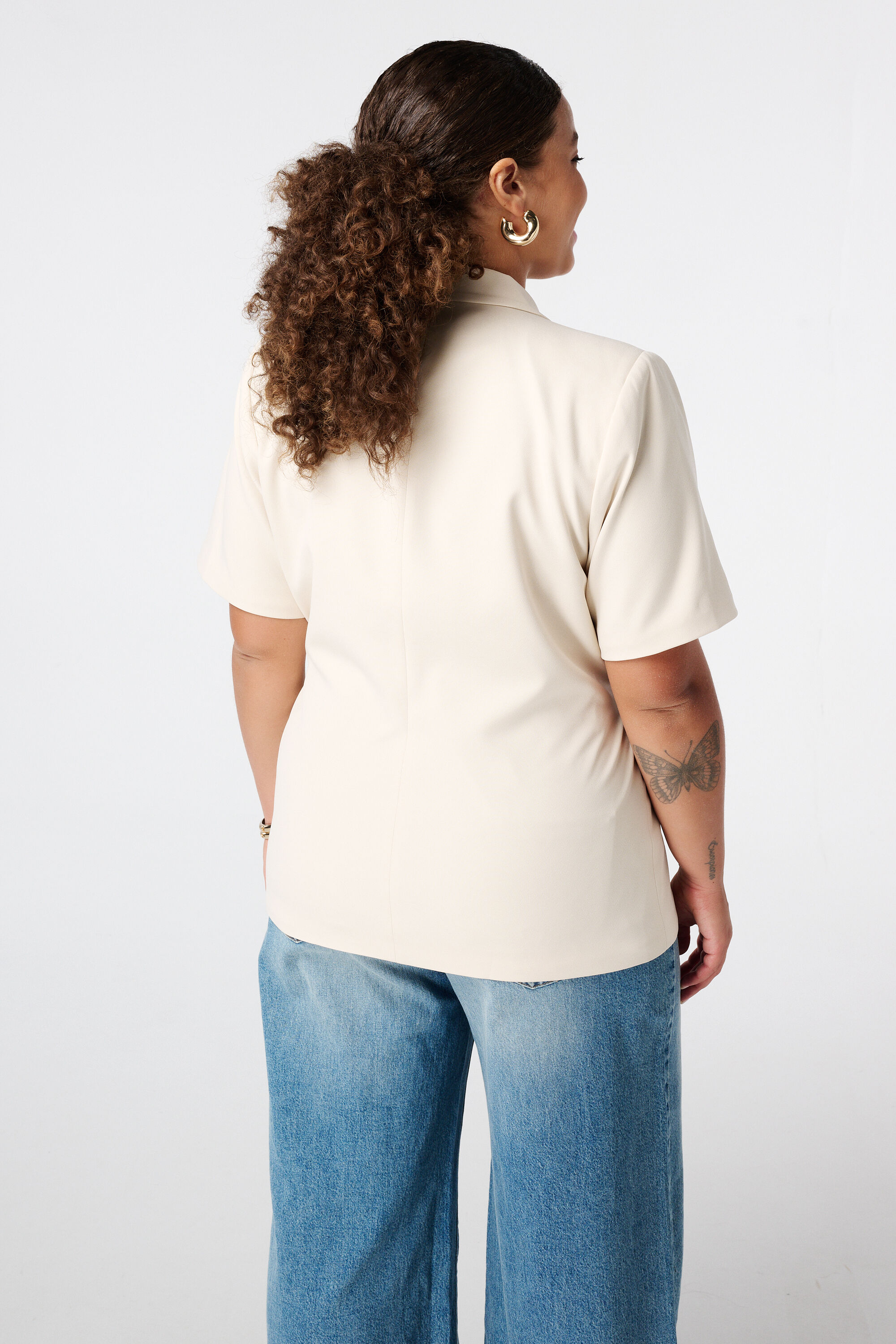 Blazer &agrave; revers manches courtes image number 3