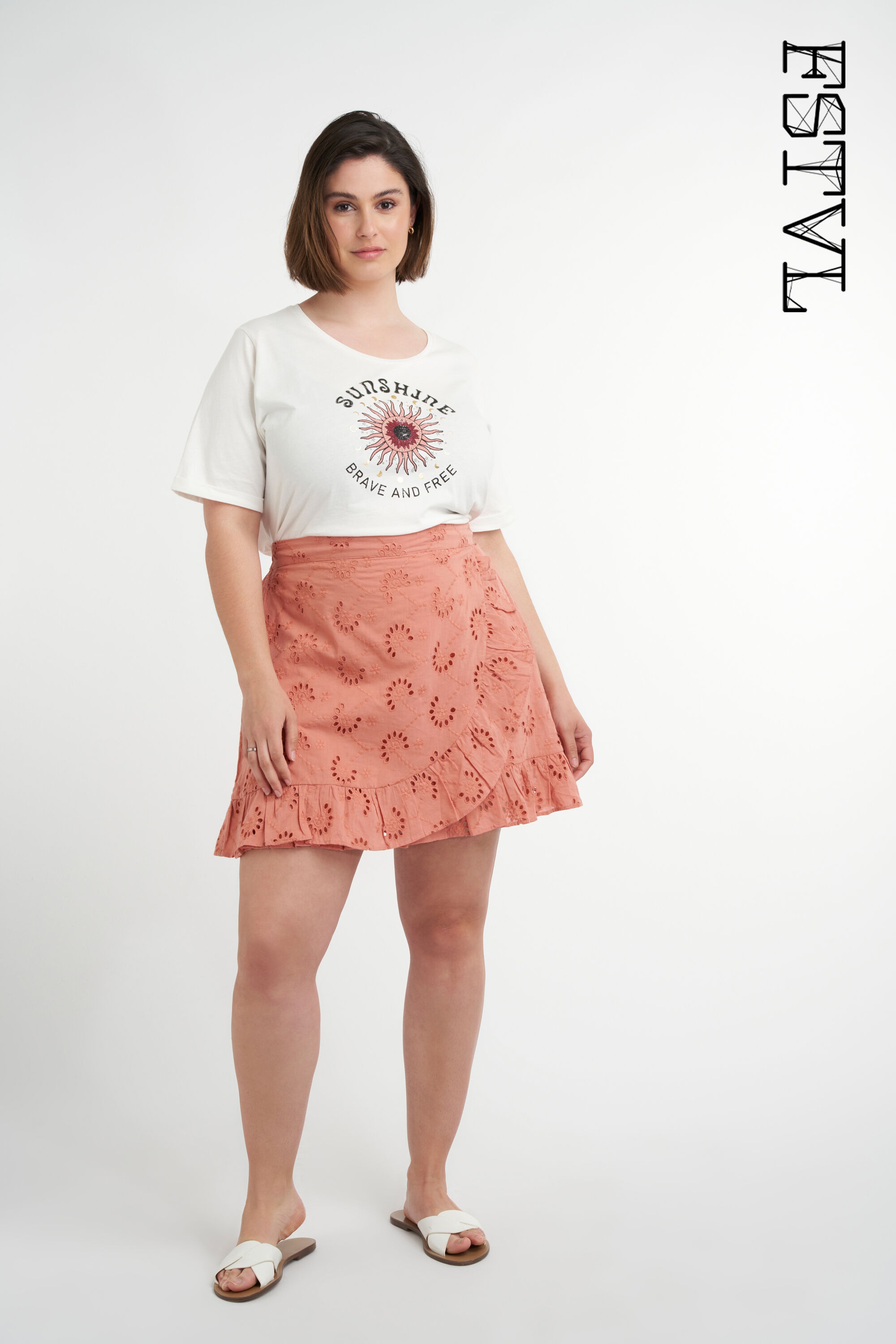 Femmes Jupe short avec broderie anglaise MS Mode