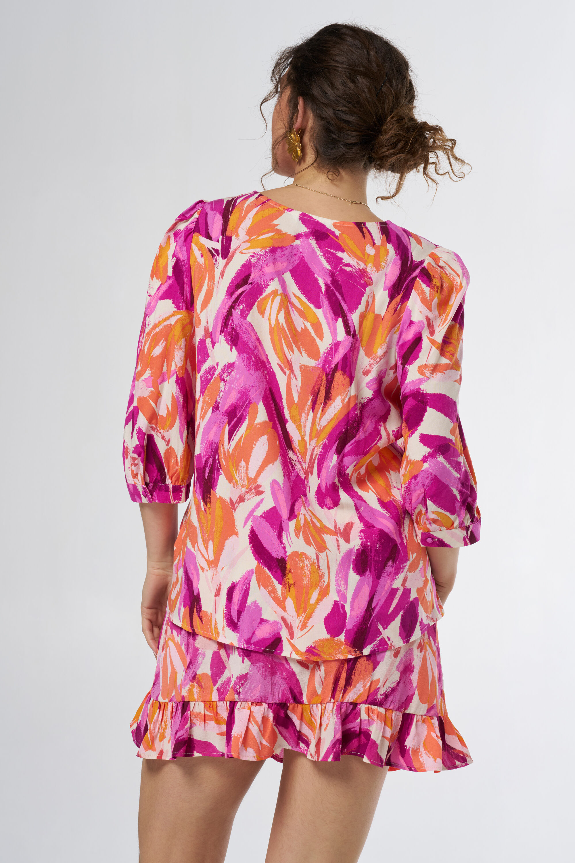 Chemisier &agrave; d&eacute;tails smock&eacute;s image number 3