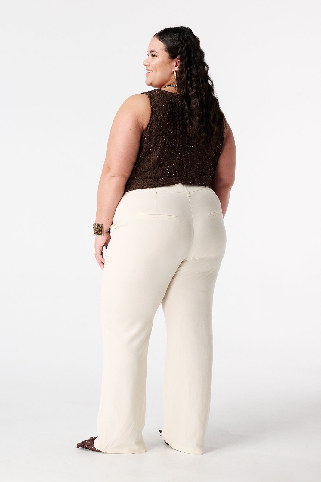 Pantalon wide leg en lin image number 3