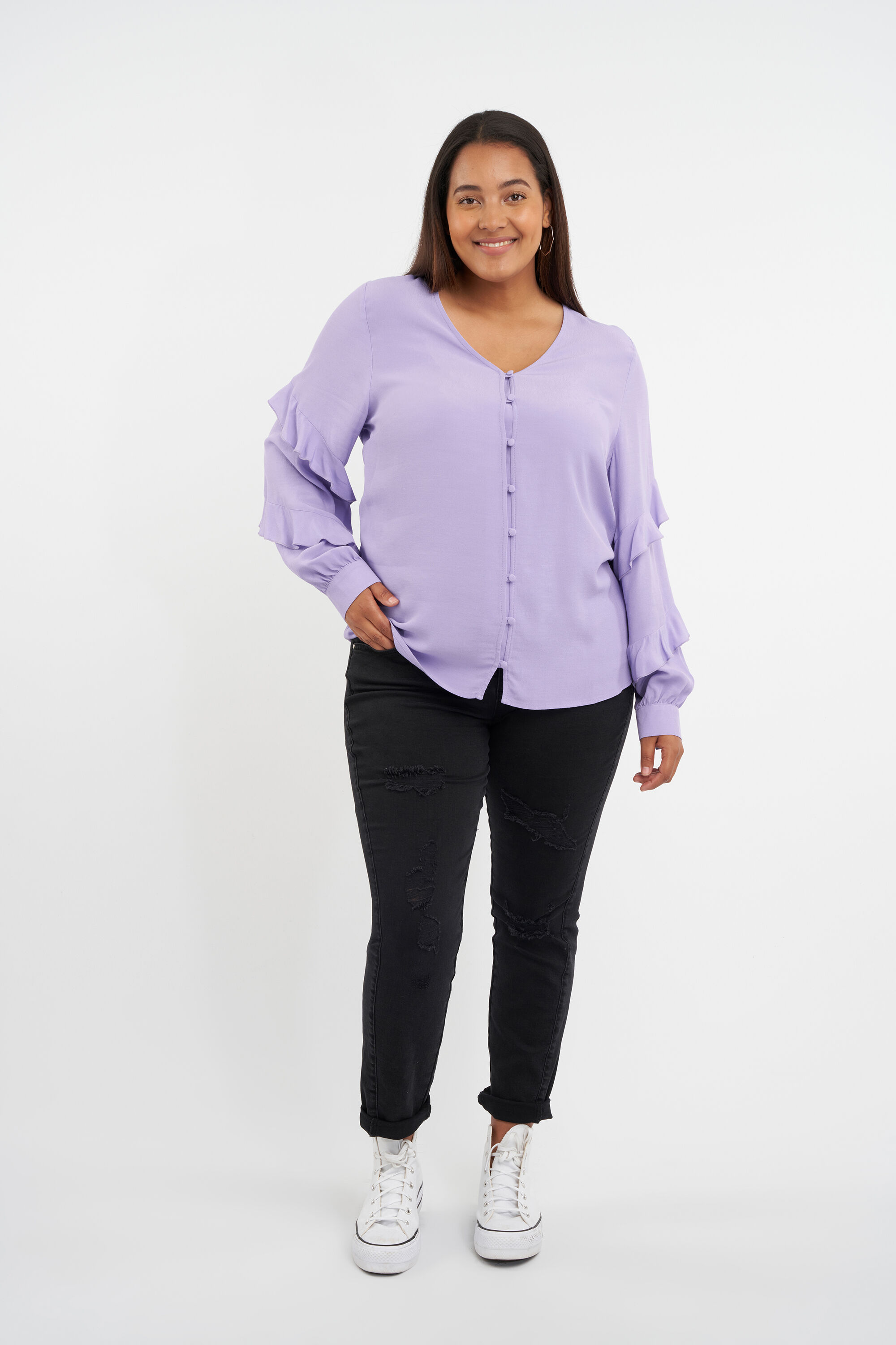 Chemisier avec manches &agrave; volants image number 6