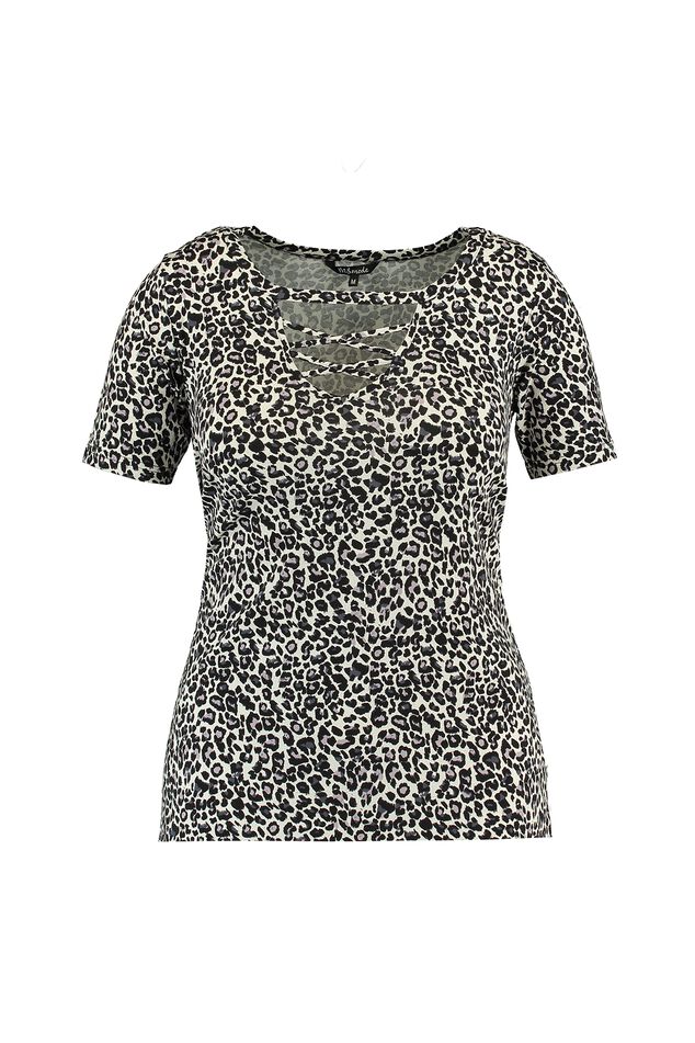 T-shirt avec fente en V et bretelles croisées image number 1