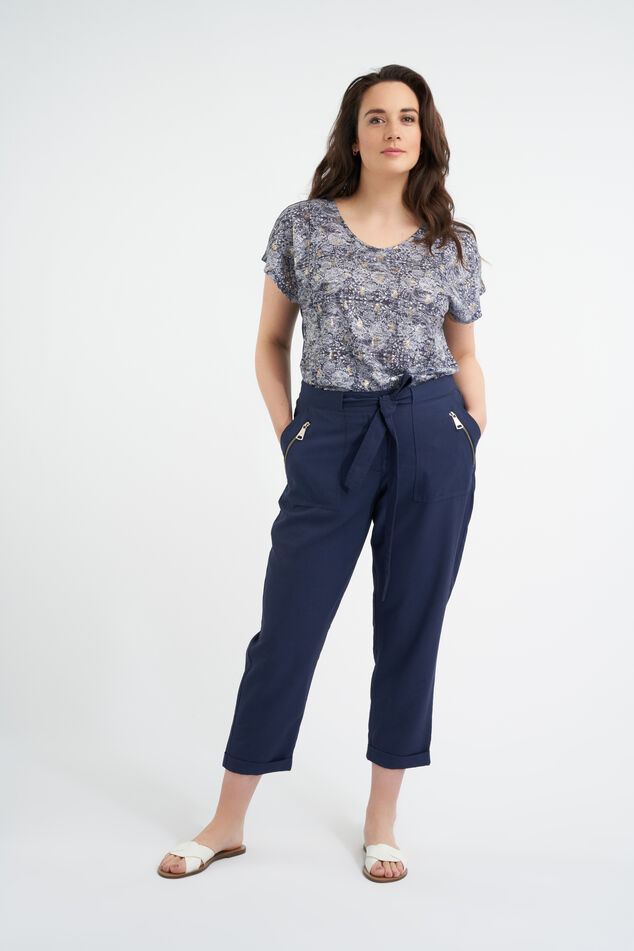 Pantalon avec ceinture à nouer image number 4